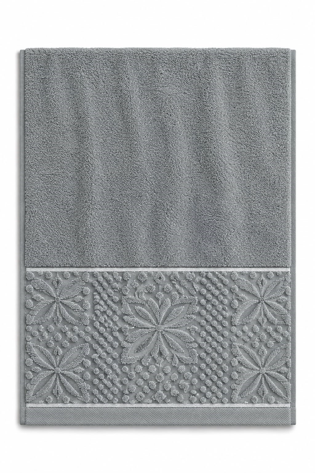 Desenli 85X50 Ölçülü El/Yüz Havlusu Gri