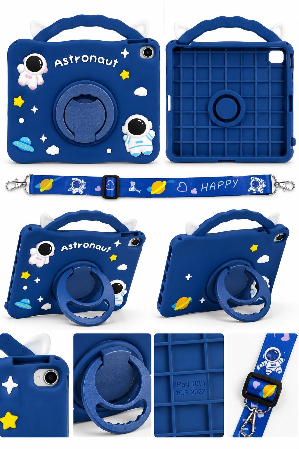 Astronot Figürlü Silikon Standlı Tablet Kılıfı Laci