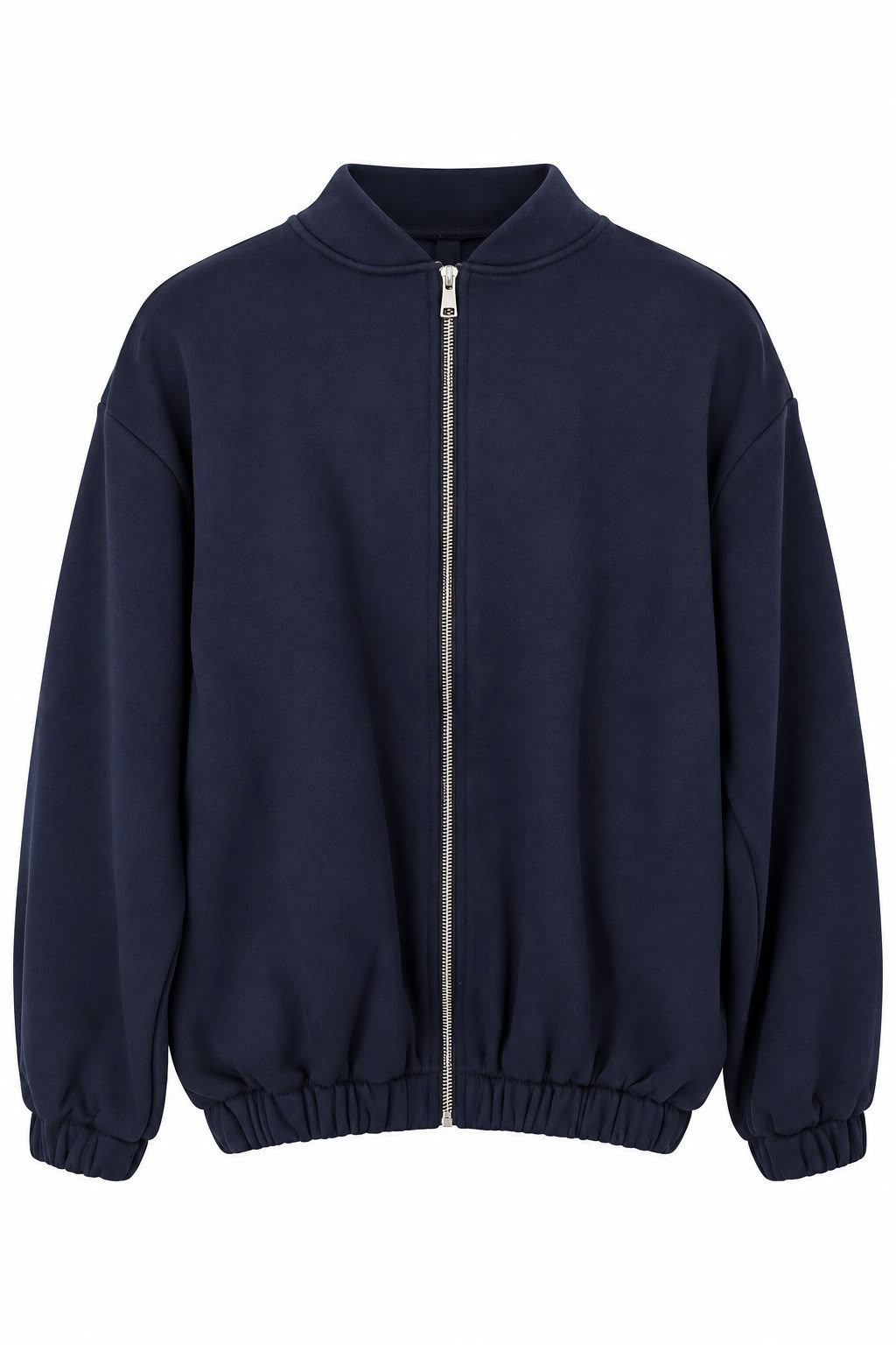 Kadın Fermuarlı Kolu ve Beli Lastikli Sweatshirt Lacivert