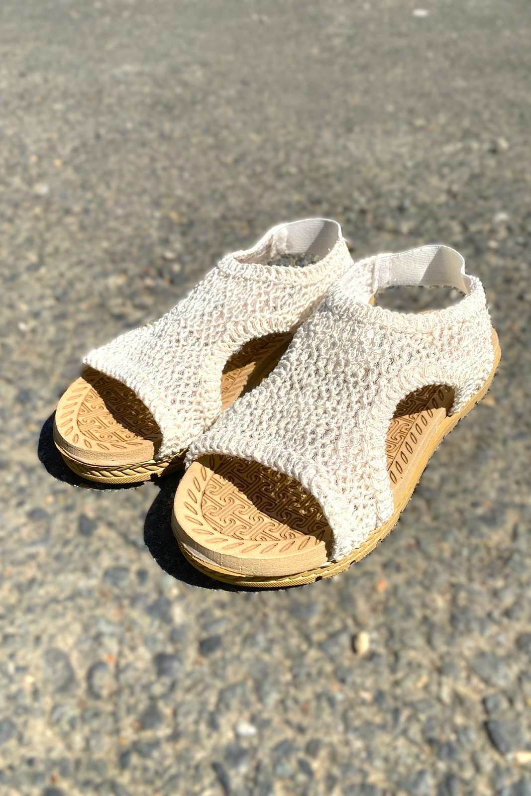 Örgü Model Kadın Sandalet Taş