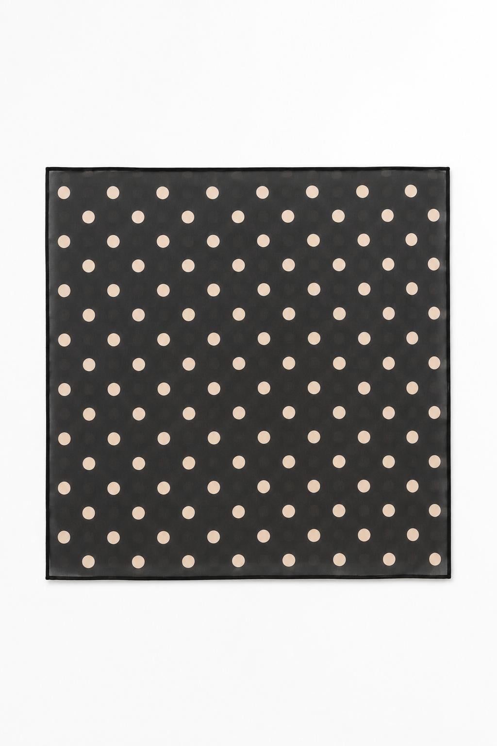 Puantiye Desenli Şifon 45X45 Ölçülü Fular Siyah