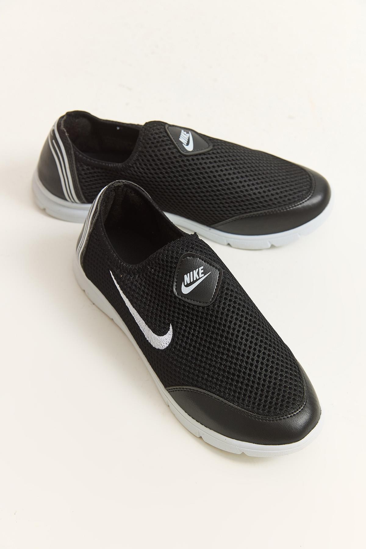 Bağcıksız Model Comfort  Spor Ayakkabı Siyah Beyaz