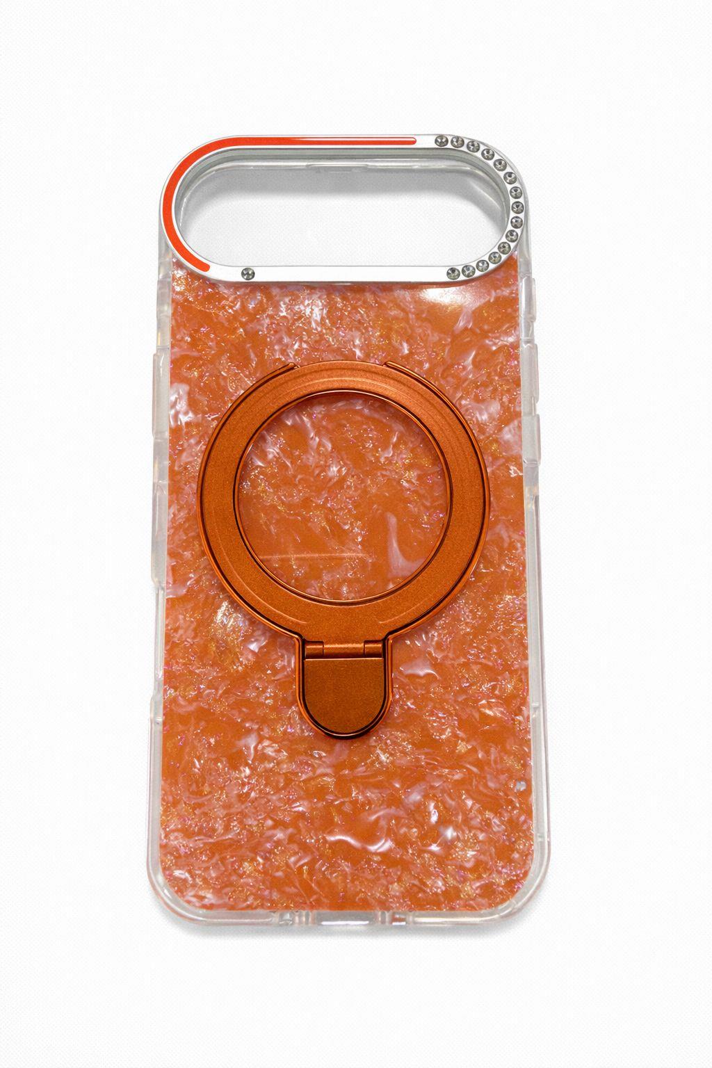 İphone 17 Air Uyumlu Magsafe Dönebilen Halkalı Kılıf Turuncu