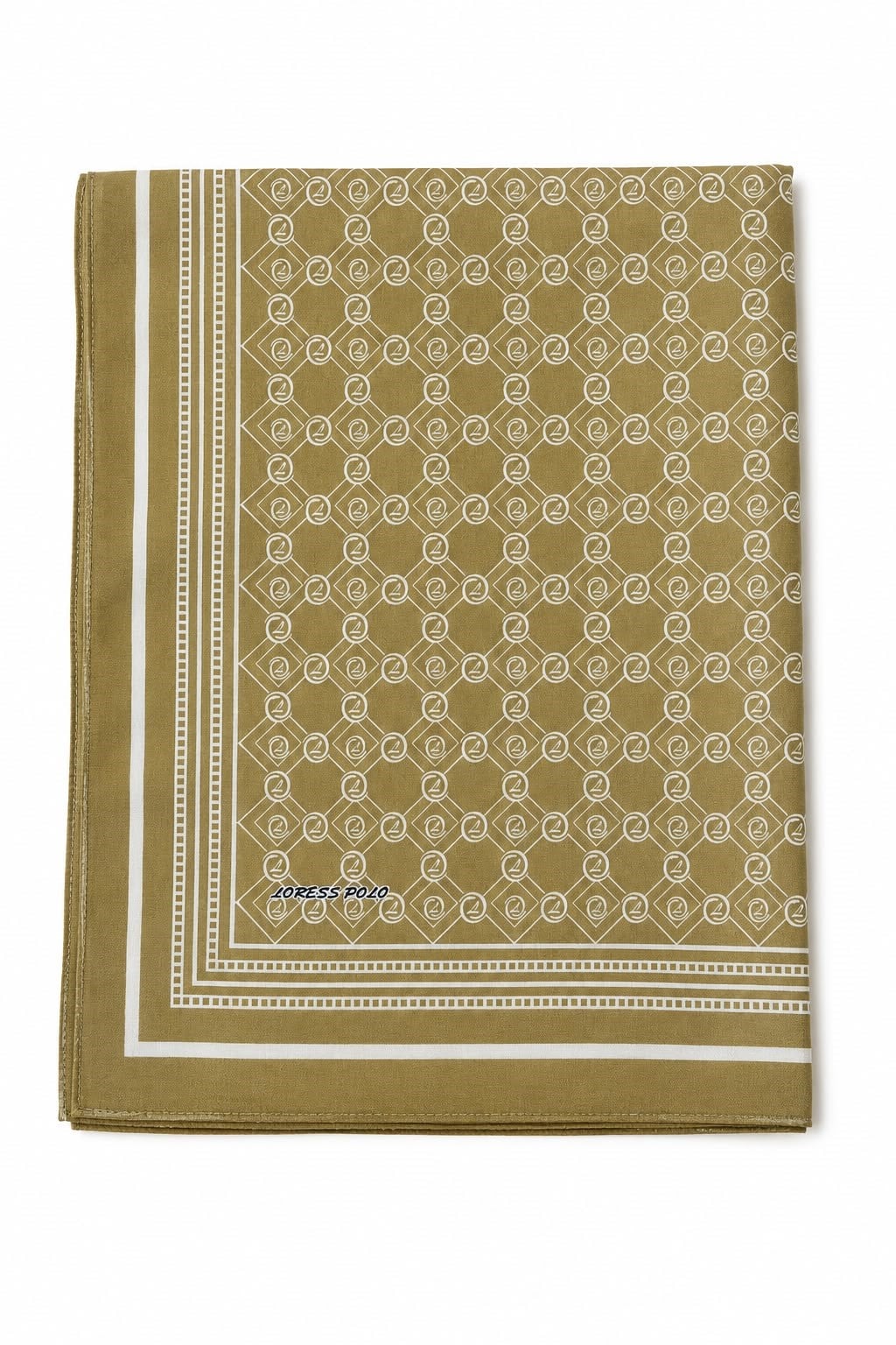 Kadın Monogram Desenli 180X70 Ölçülü Şal Yağ Yeşili