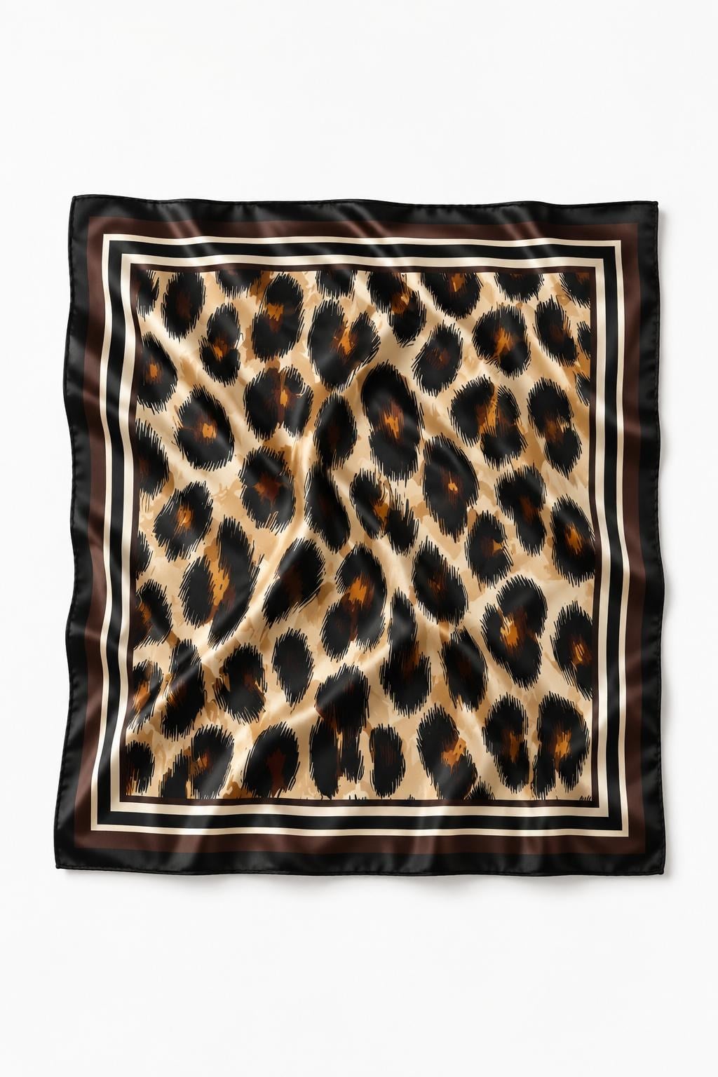 Desenli 45X45 Ölçülü Fular Leopar