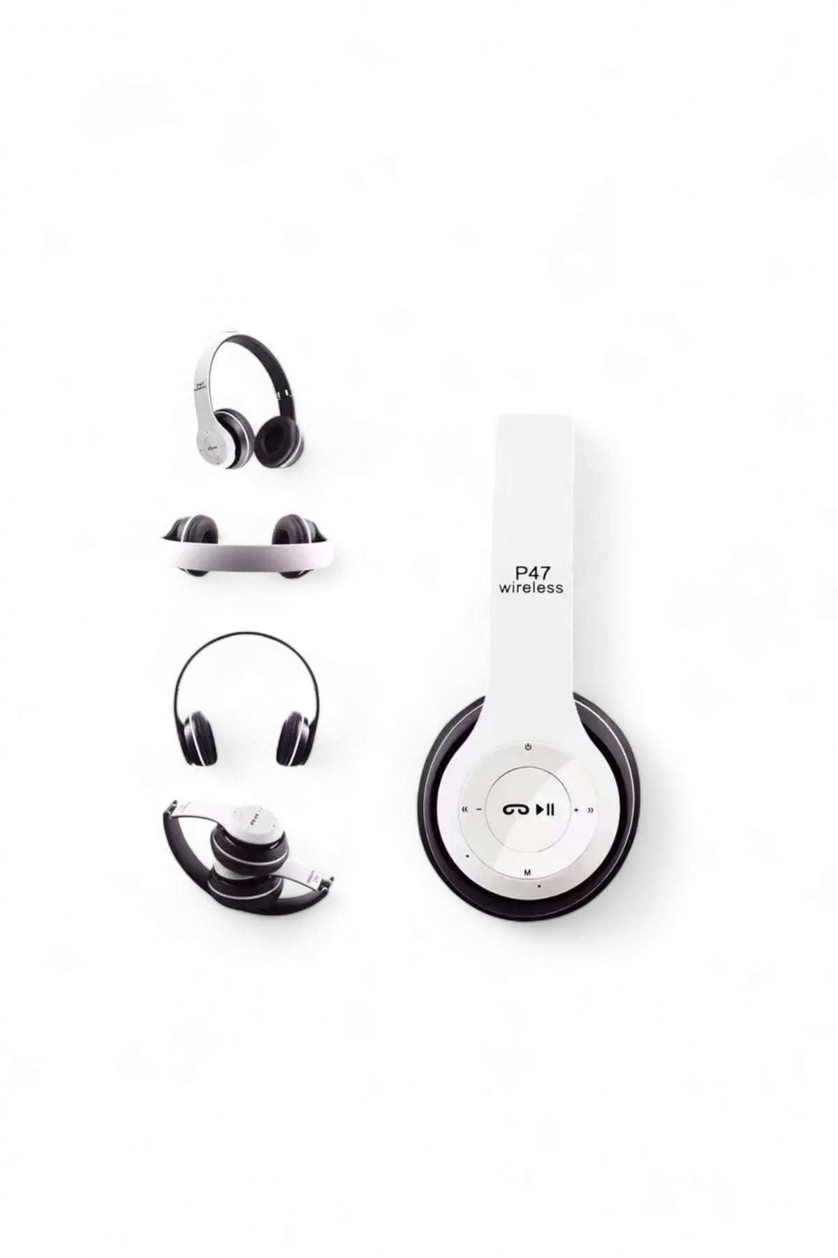 Kulak Üstü Beyaz Bluetooth Kulaklık