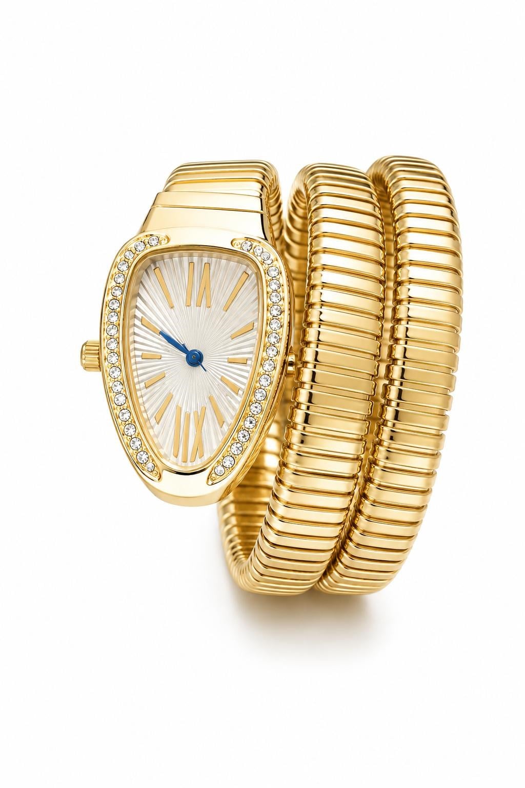 Zirkon Taşlı Yılan Model Kol Saati Gold