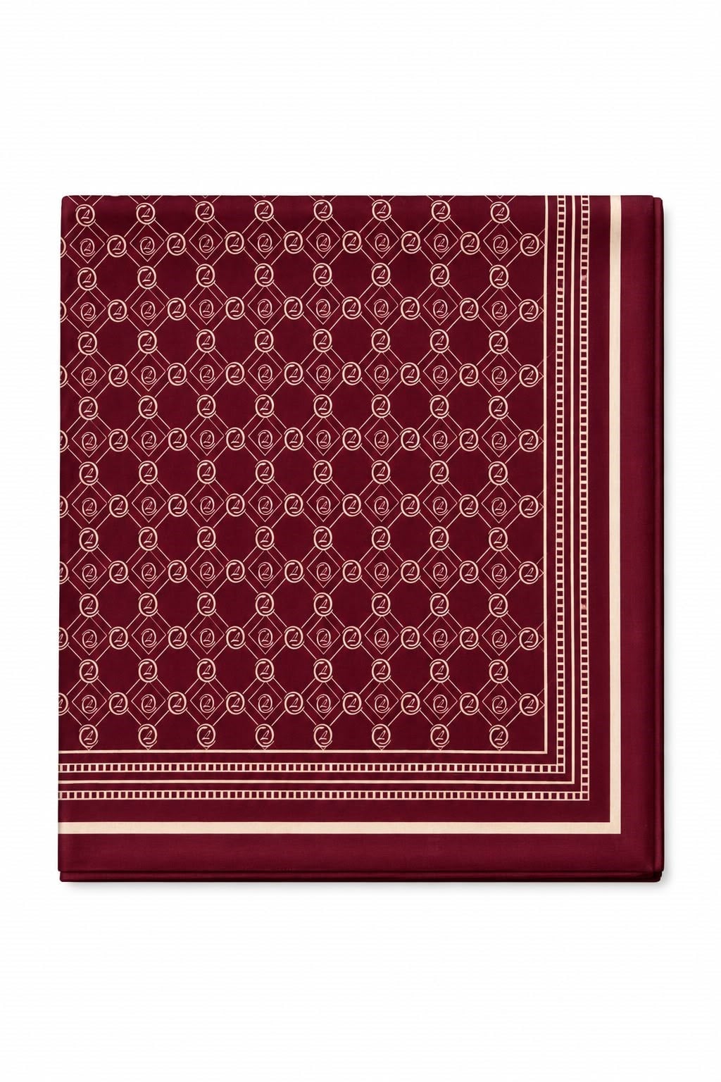 Kadın Monogram Desenli 180X70 Ölçülü Şal Bordo