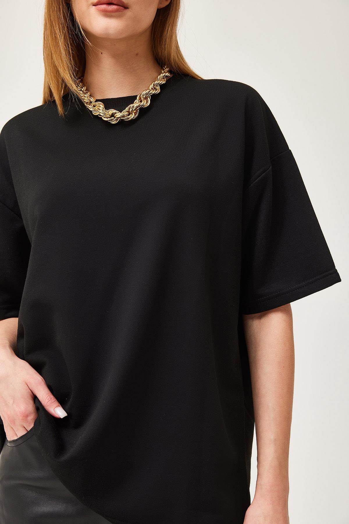 Basic Bisiklet Yaka Tshirt Siyah · 3