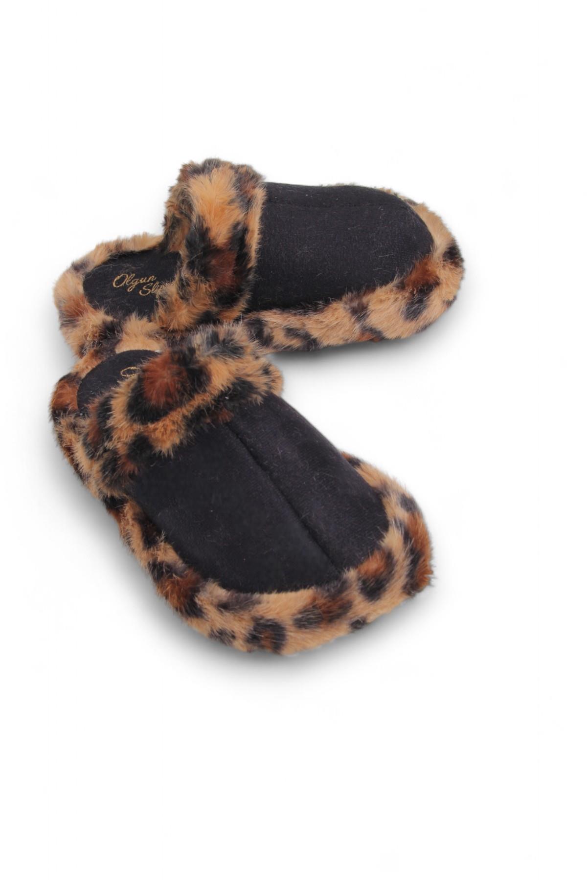 Kadın Rahat Taban Kışlık Siyah Ev Terliği  