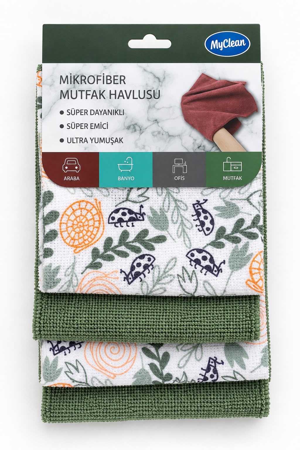 4'lü Mikrofiber Bez Yeşil
