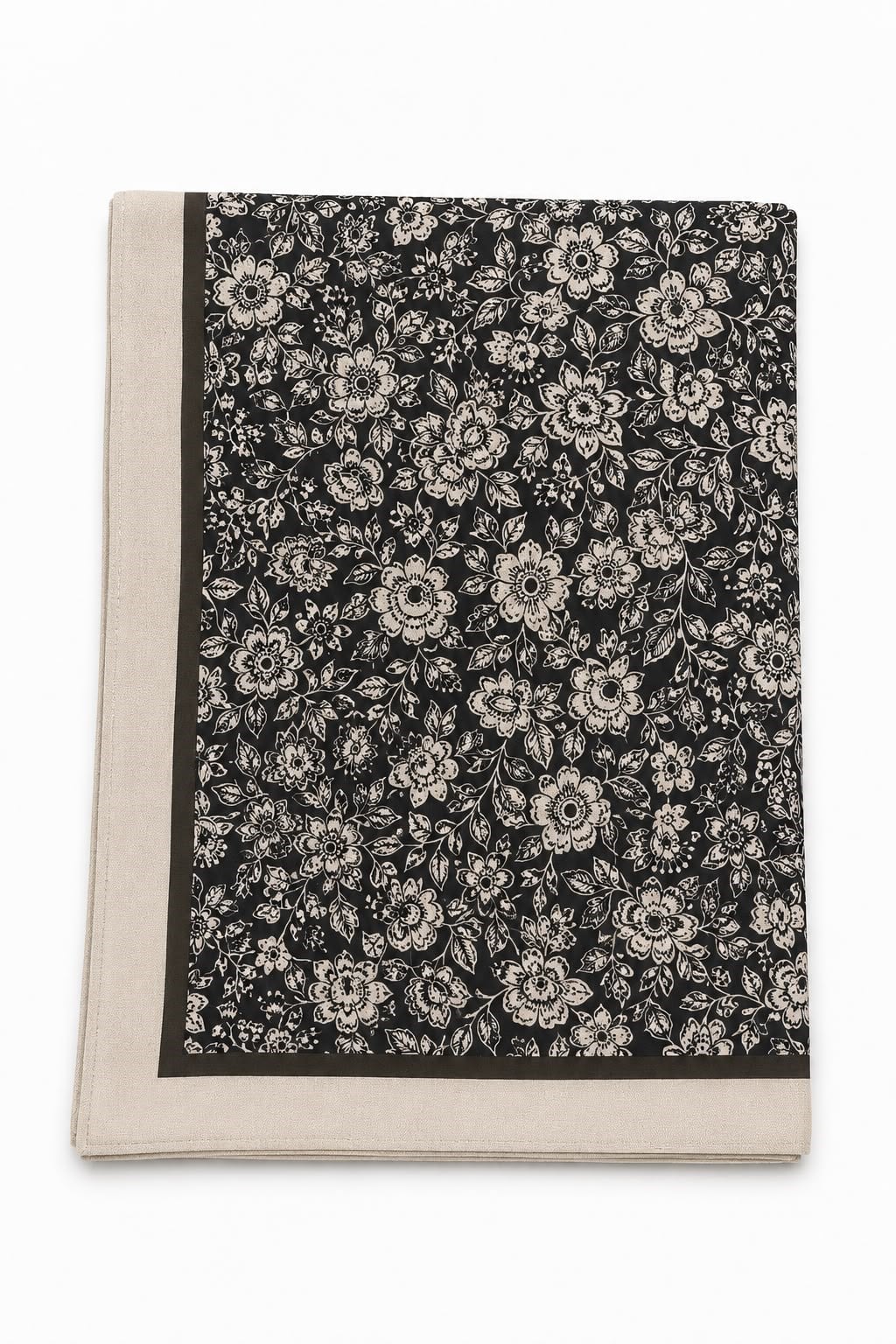Kadın Çiçek Desenli 180X70 Ölçülü Şal Bej