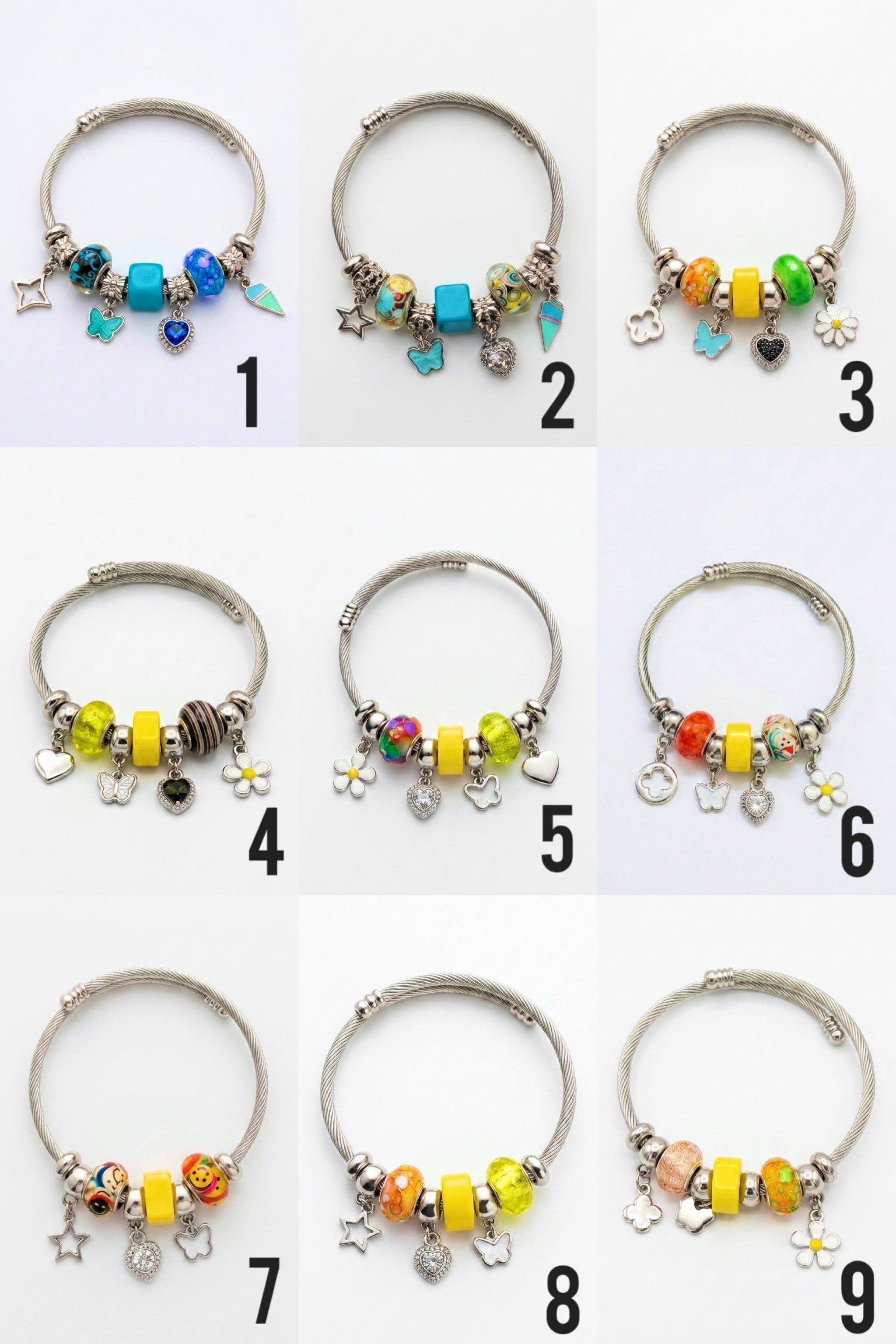 Charm Detaylı Figürlü Çelik Bileklik
