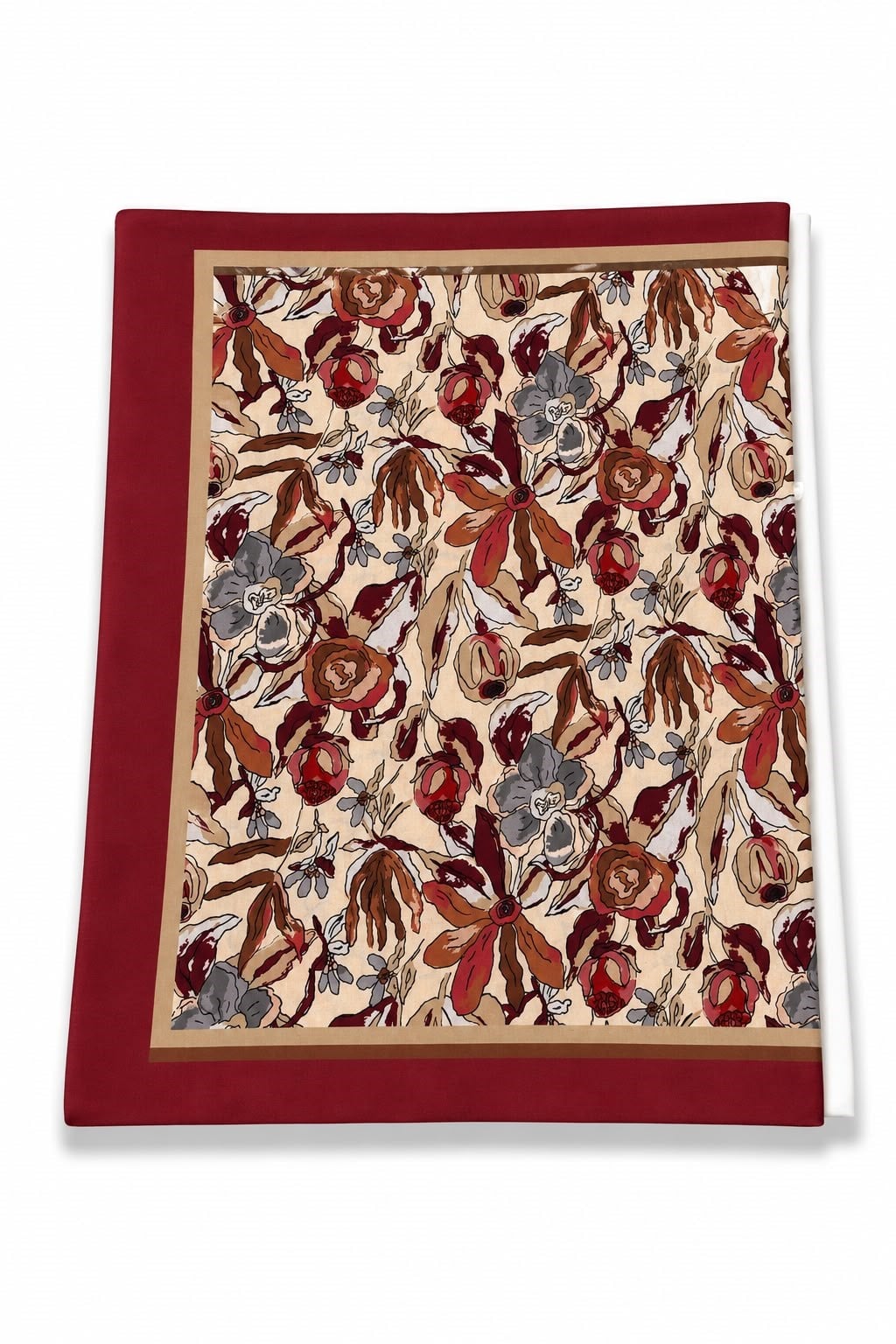 Kadın Soft Çiçekli 180X75 Ölçülü Şal Bordo