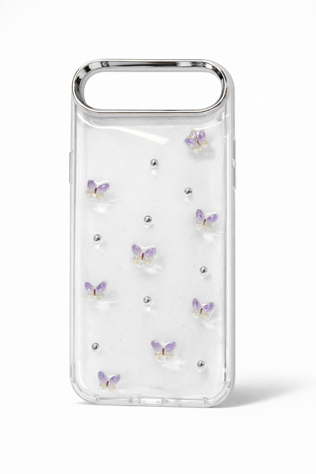 İphone 17 Air Uyumlu Şeffaf Kelebek Figürlü Kılıf