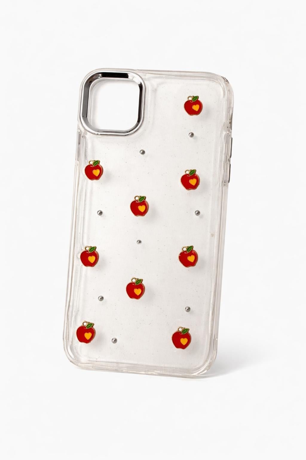 İphone 13 Pro Max Uyumlu Şeffaf Elma Figürlü Kılıf