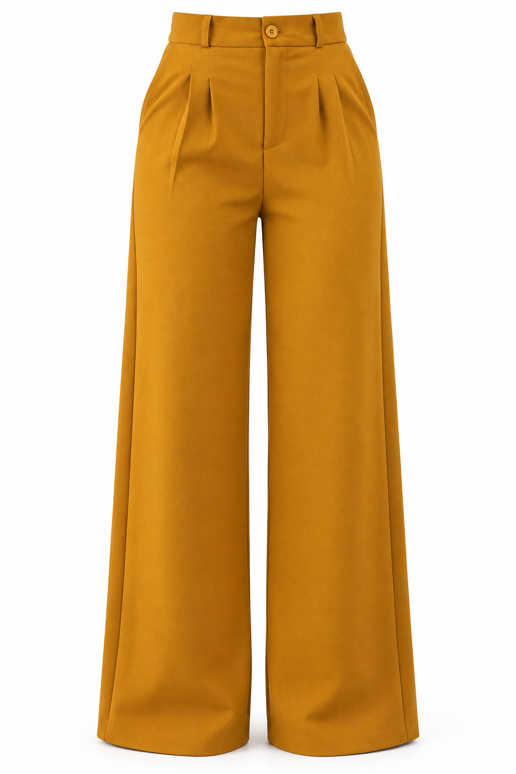 Yüksek Bel Bol Paça Pantalon Hardal1
