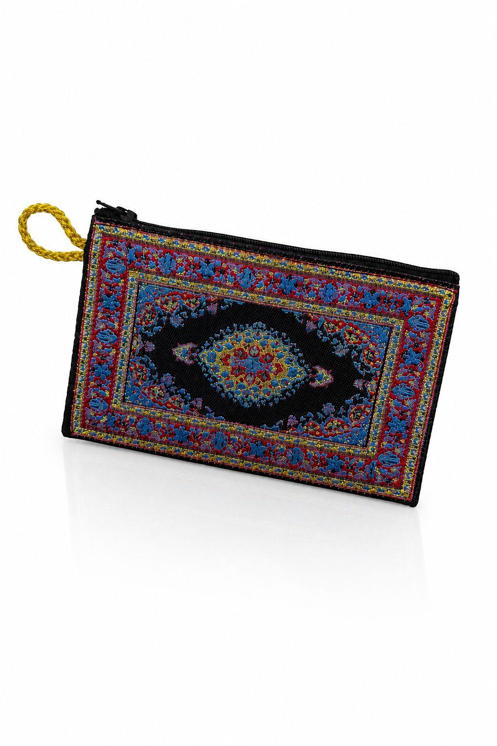 Etnik Desen Simli Hediyelik Cüzdan Kırmızı