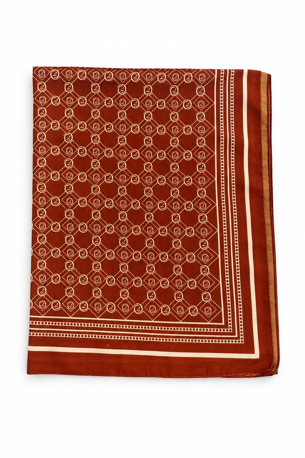 Kadın Monogram Desenli 180X70 Ölçülü Şal Kiremit