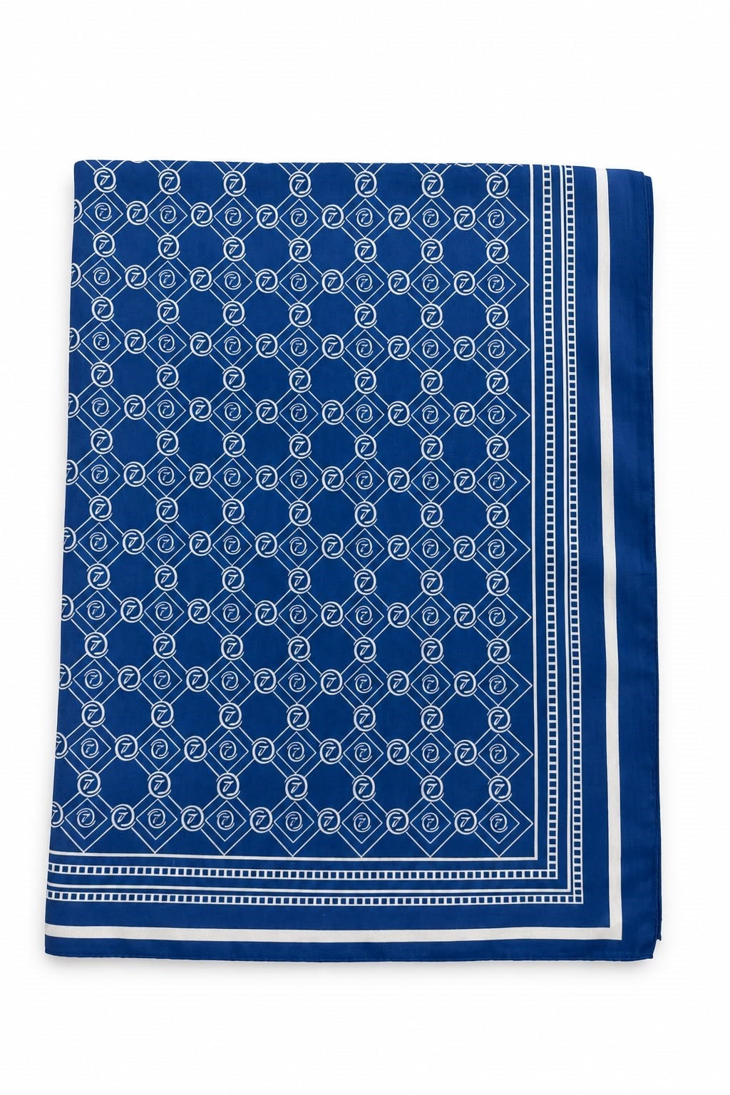 Kadın Monogram Desenli 180X70 Ölçülü Şal Mavi