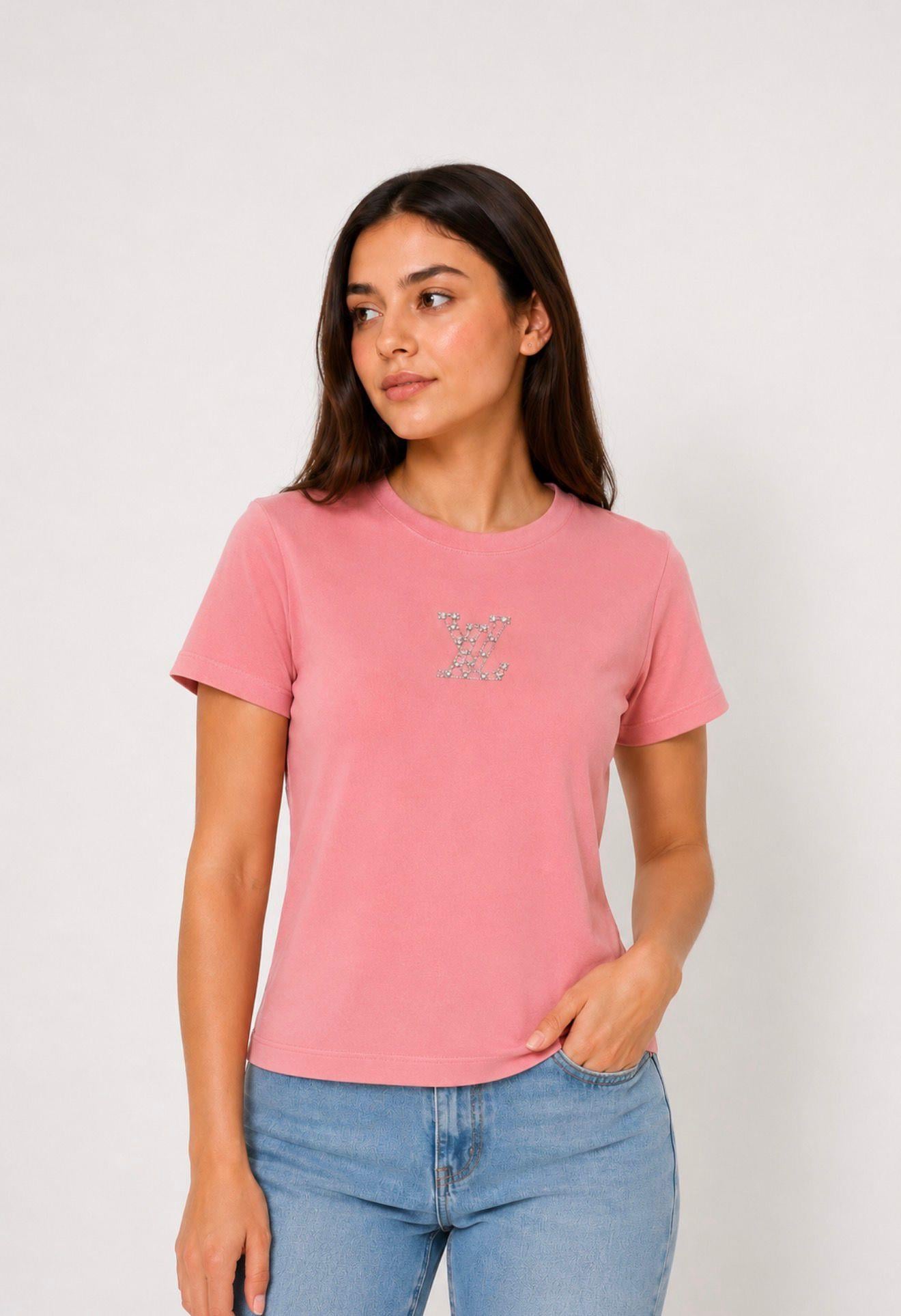Kadın Bisiklet Yaka Crop Bluz Pembe