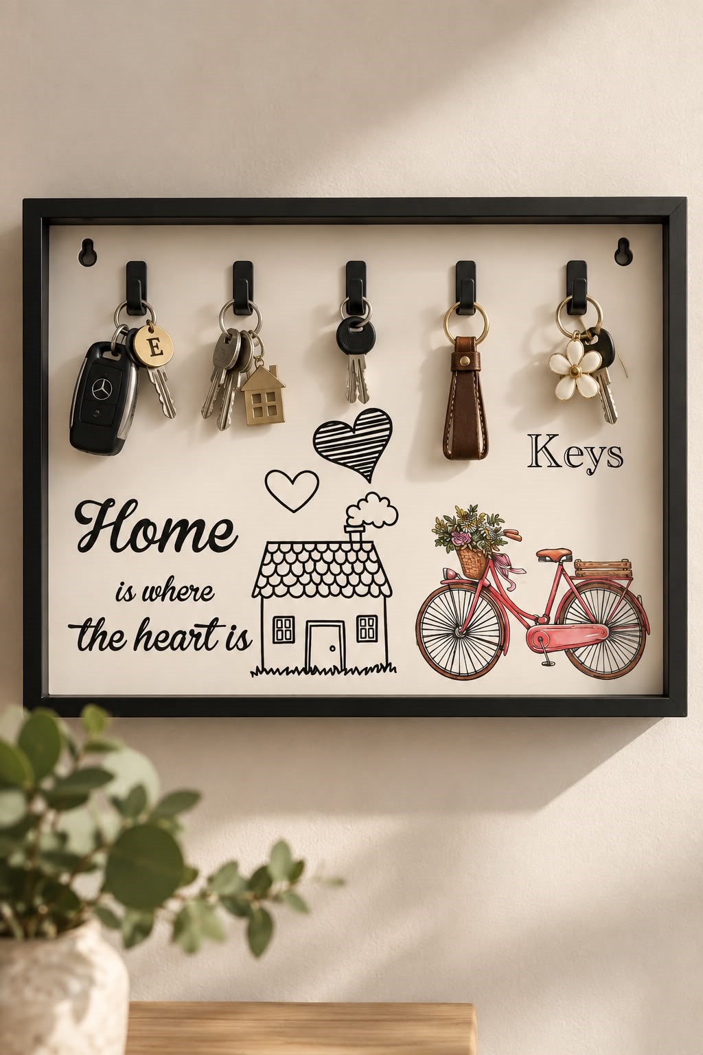 Home Baskılı Kapı Anahtarlık Askılığı  Siyah