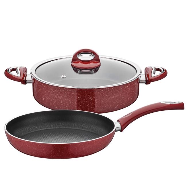 Taç Nostalji 3 Parça Tencere Seti 26 Cm Tava 26 Cm Basık Tencere
