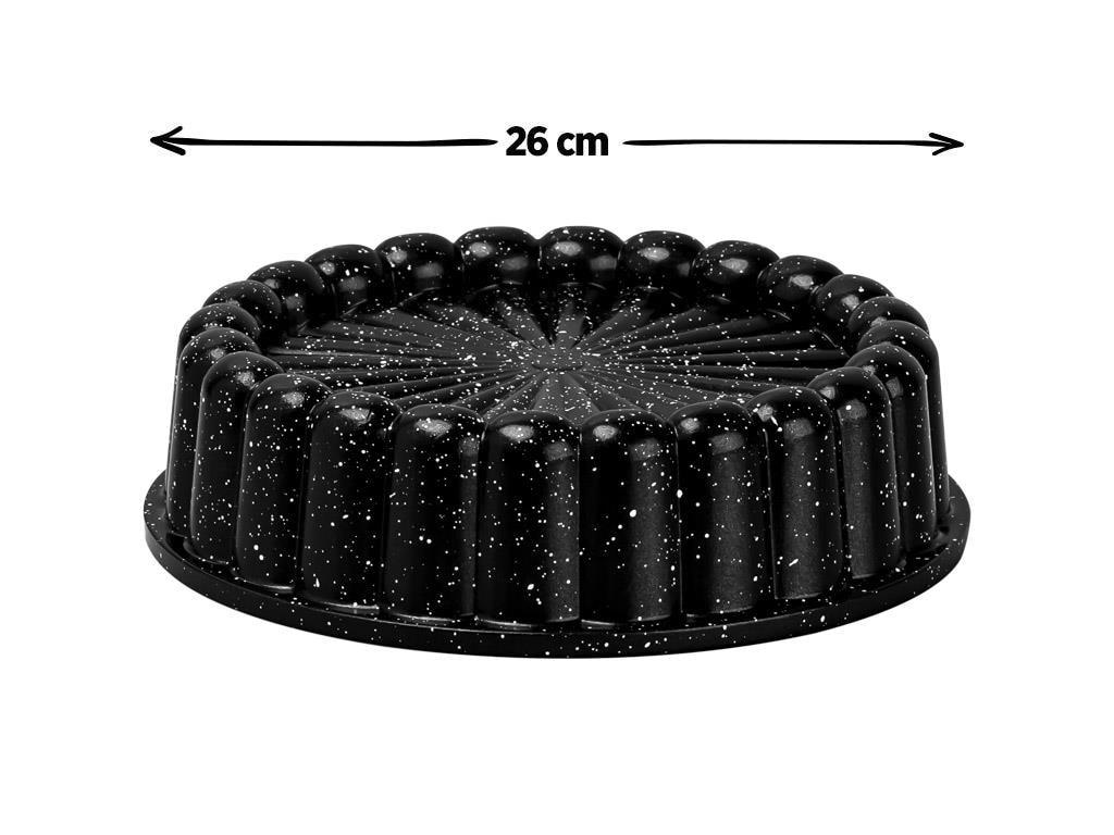 Taç Granit Döküm Tart Kek Kalıbı Siyah 26 cm