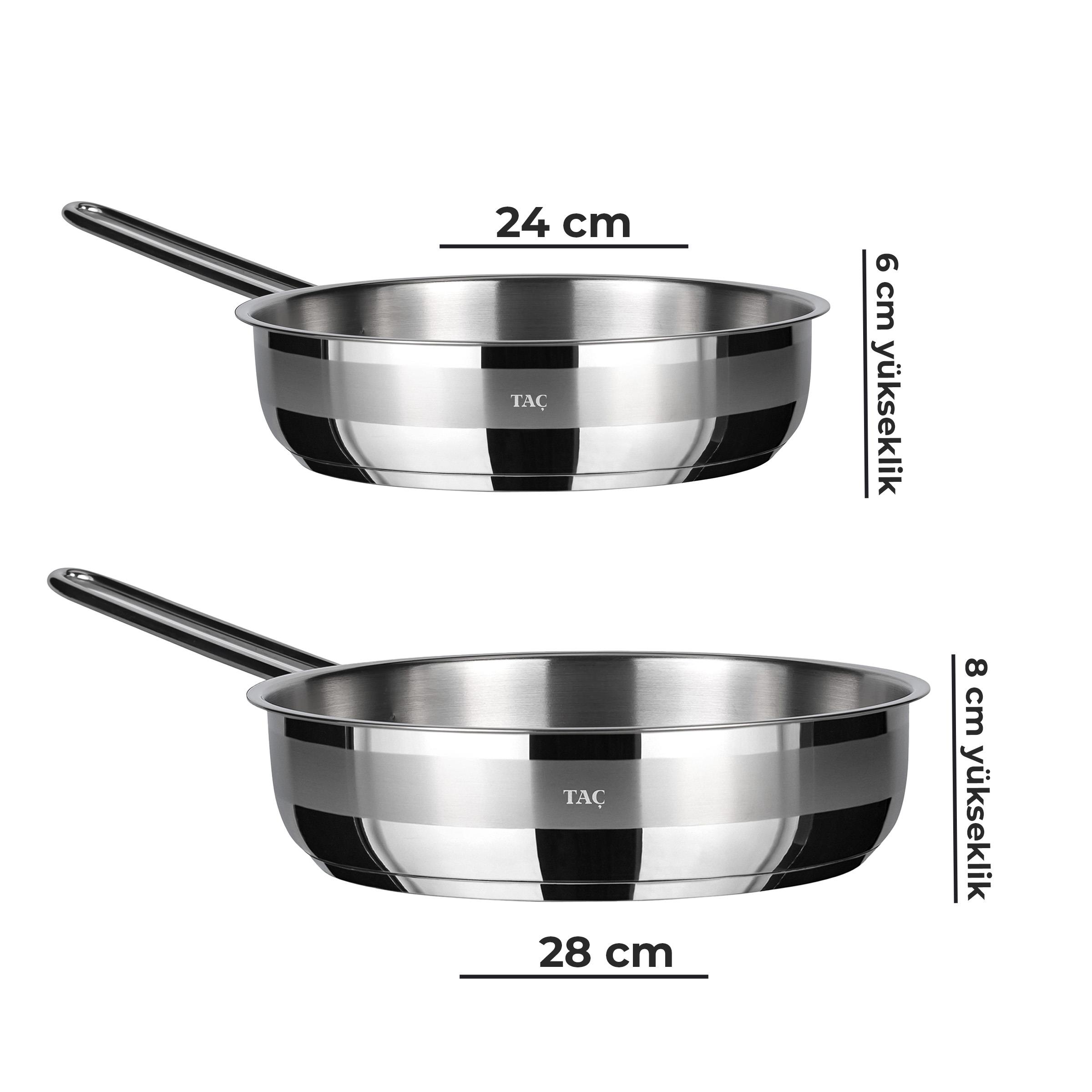 Taç Bengü Pro Çelik Tava Seti 24 Cm & 28 Cm 