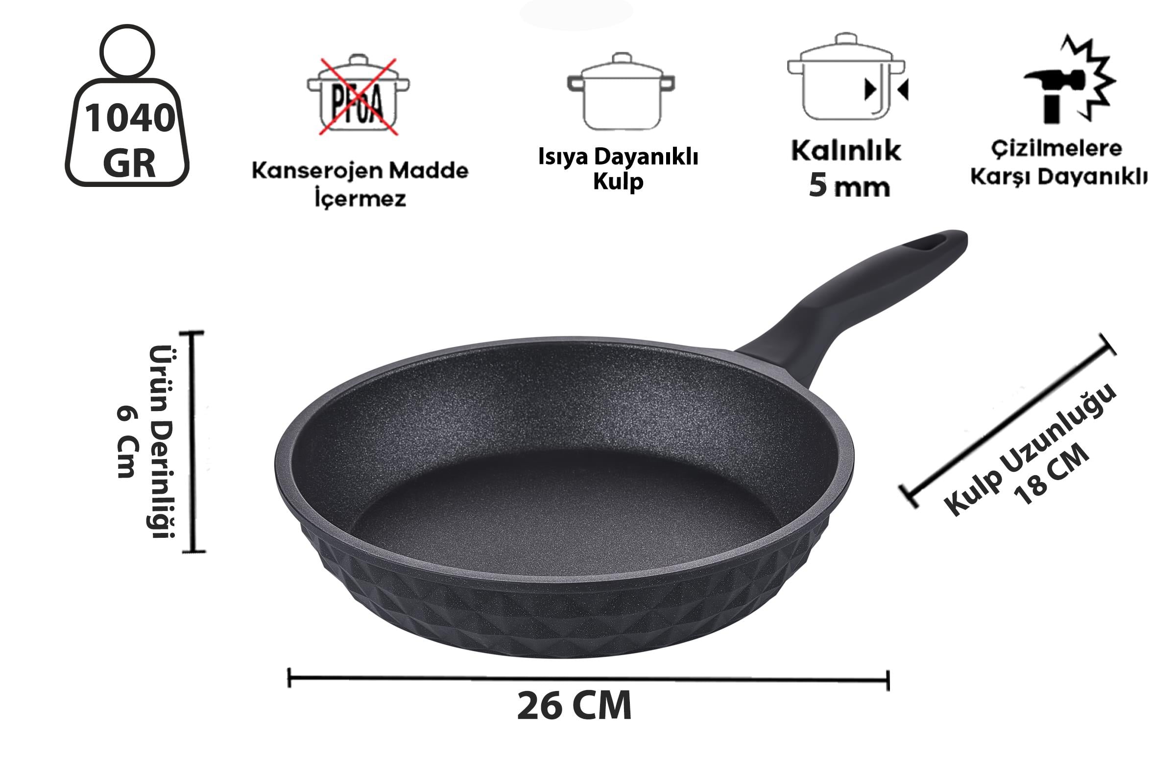 Taç Carabella Döküm Cam Kapak 7 Parça Tencere Seti Siyah