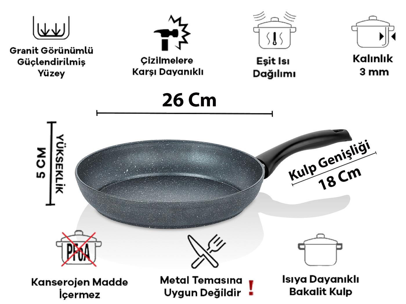 Taç Master Cook 4'lü 7 Parça Granit Tencere Seti Uzay Grisi