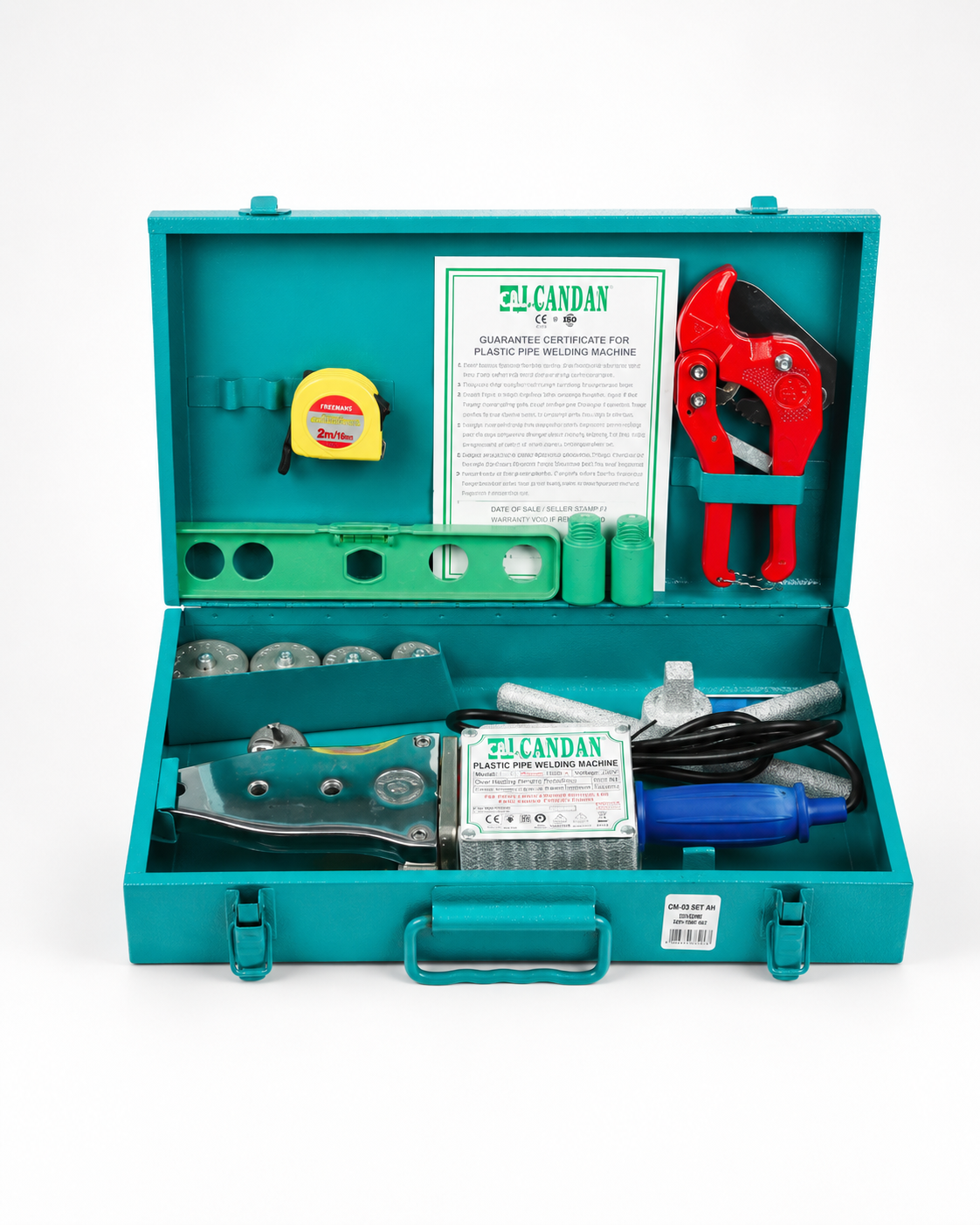  Candan El Aletleri Candan CM-03-SET-V Candan  Candan CM-03-SET PPRC Boru Kaynak Makinesi Seti - Vakumlu- 1500W Çift Rezistans - 16-63mm