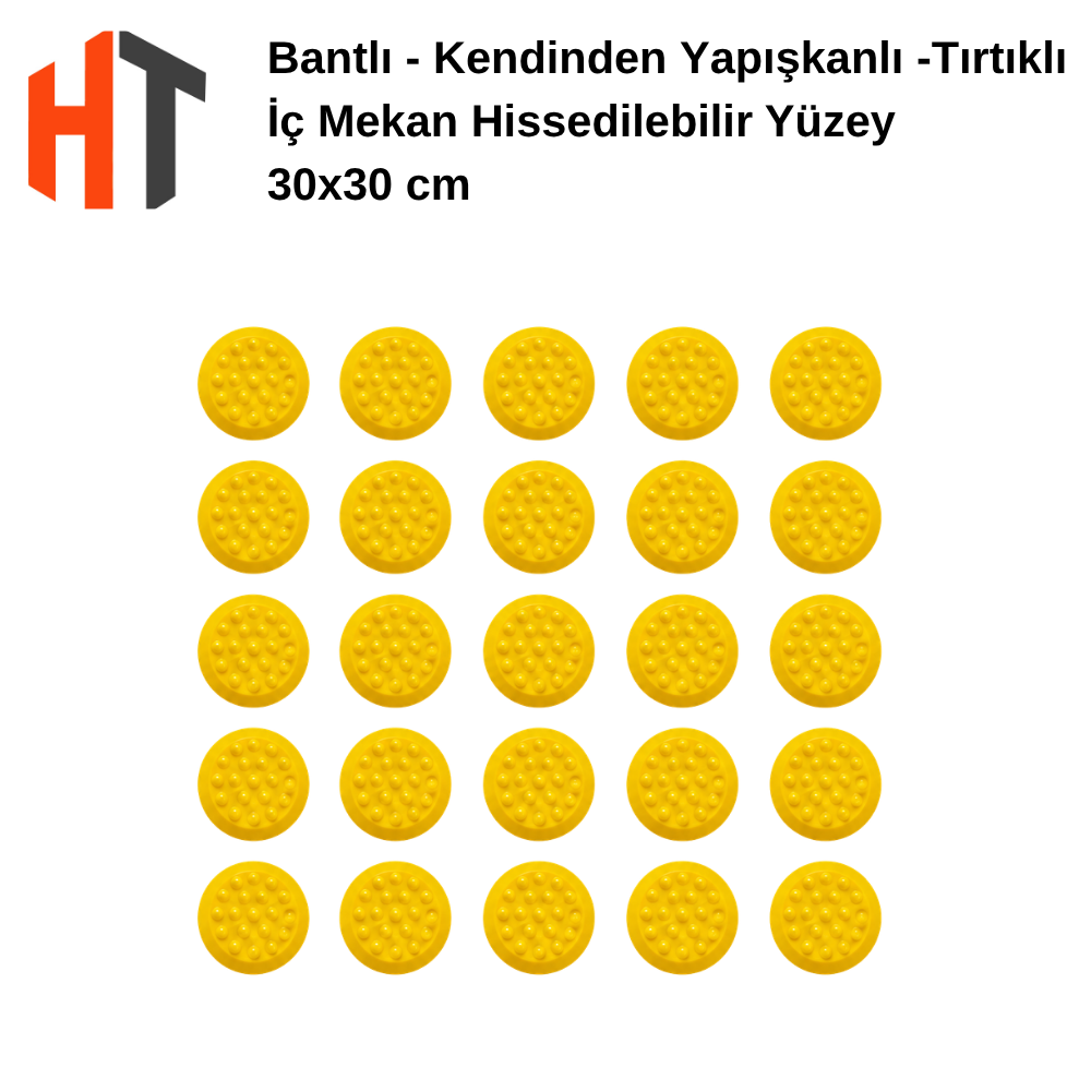 Bantlı - Tırtıklı -  İç Mekan Hissedilebilir Yüzey - Nokta 30x30 cm 