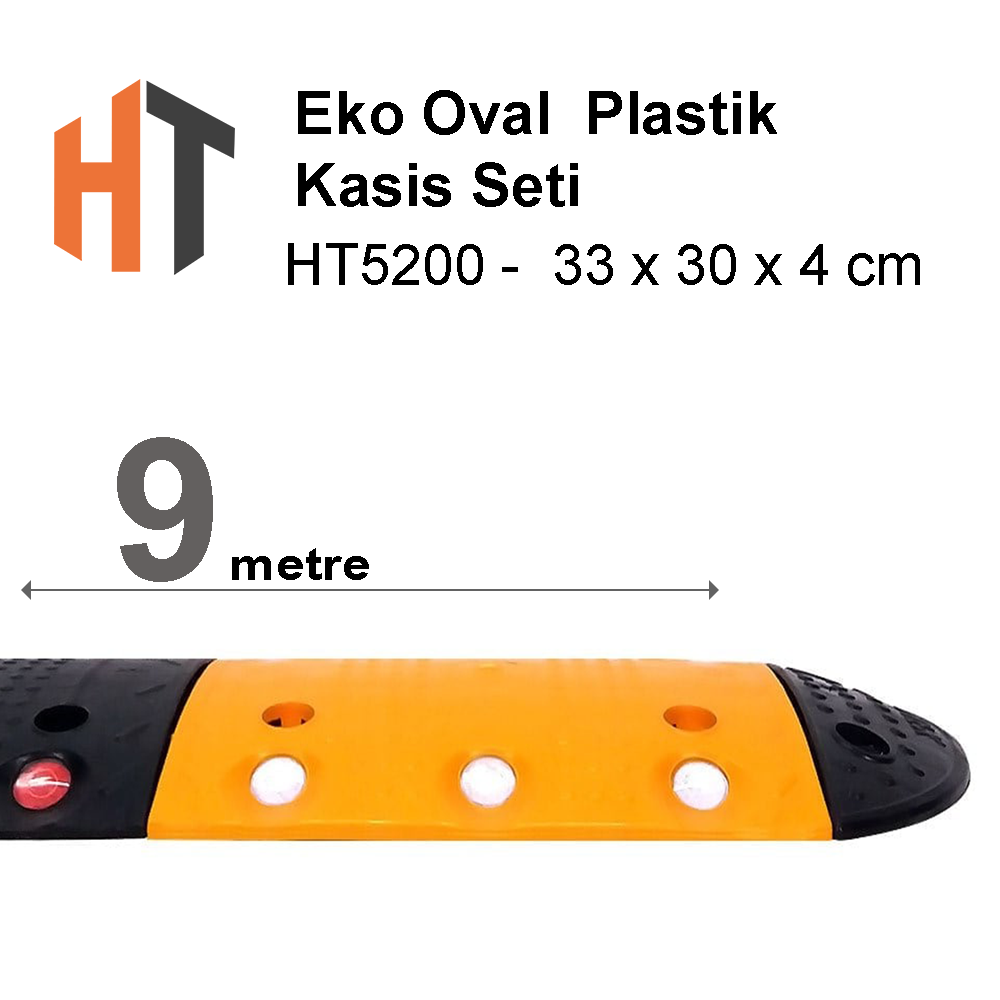 Eko Oval Hız Kesici, Plastik Kasis Seti 33x30x4 cm  9 Metre