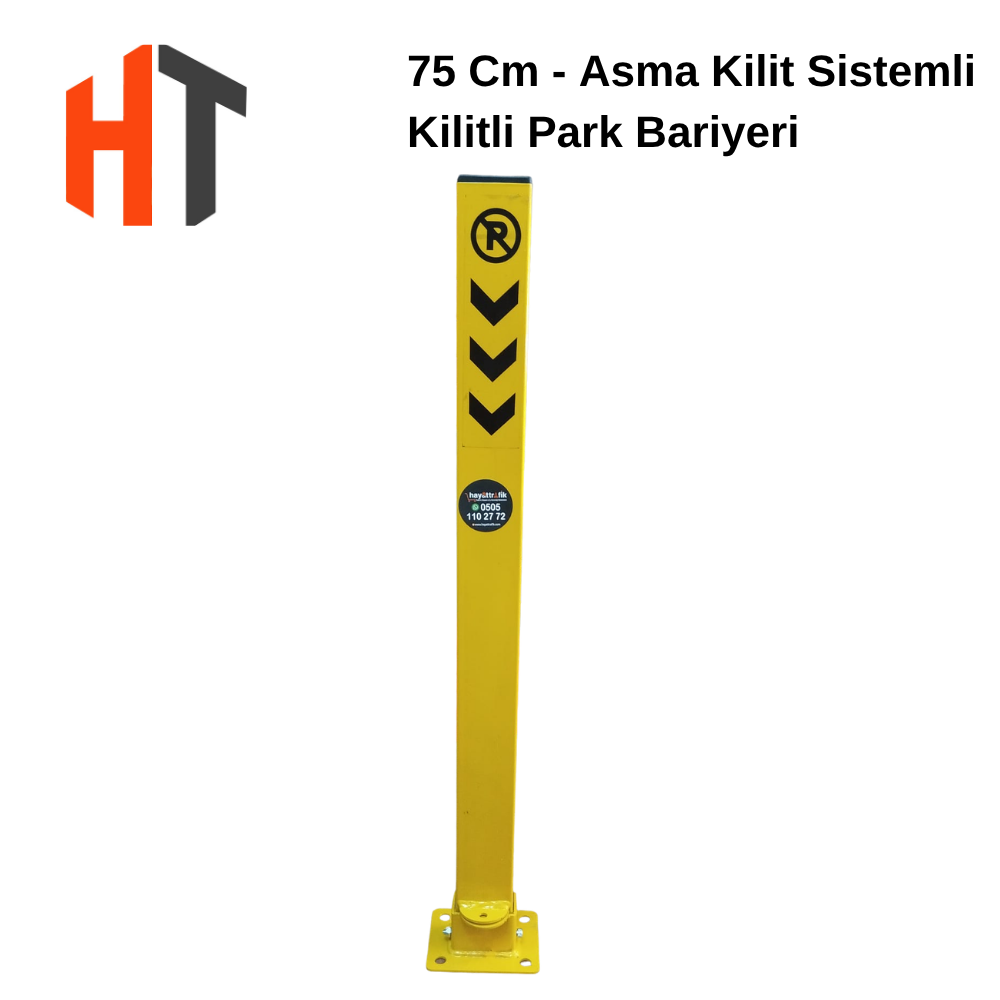 Kilitli Park Bariyeri 75 cm Asma Kilit Sistemli 