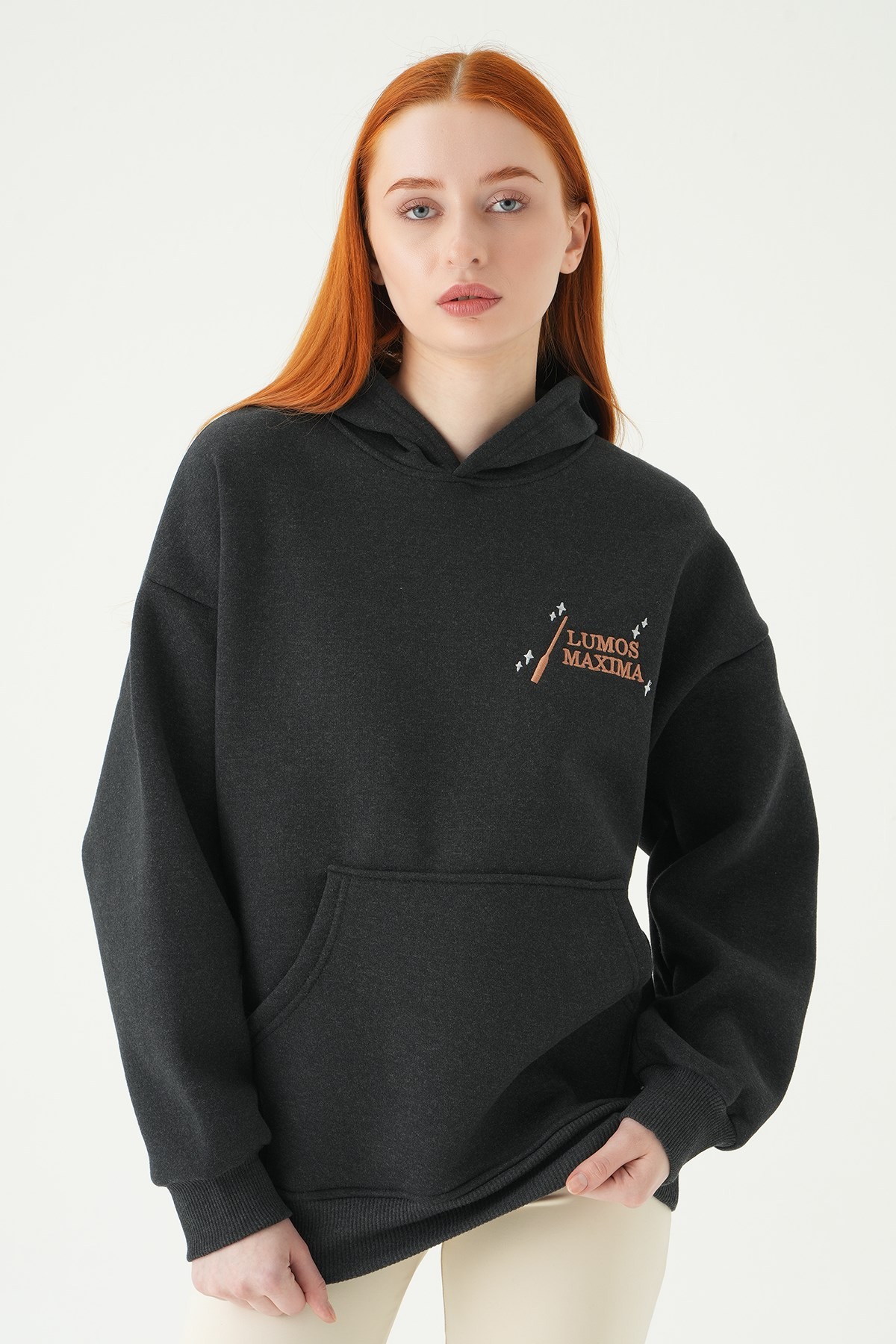 Antrasit Kapüşonlu Sweat 1203