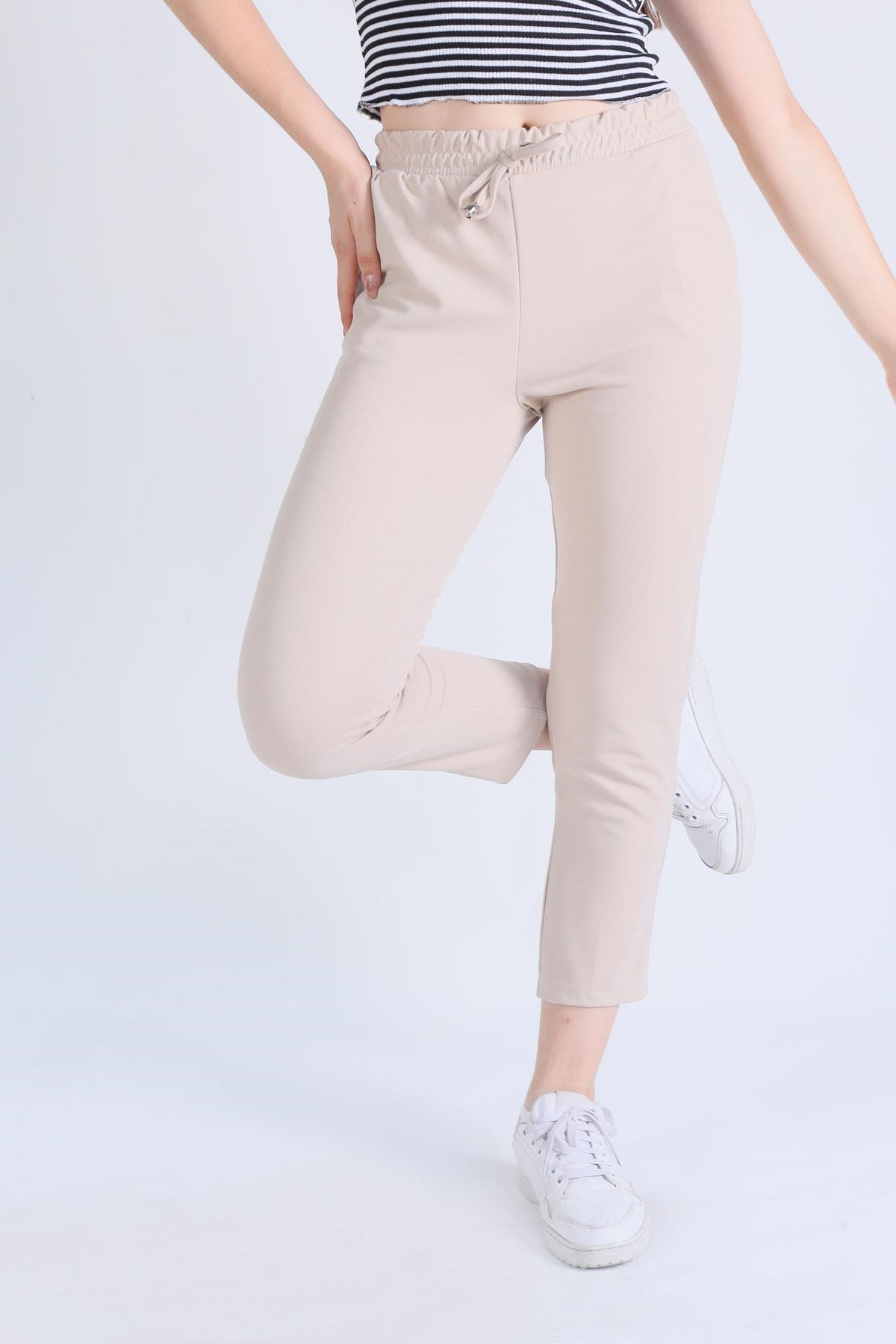 Bağcık Detay Pantolon 2119 Taş