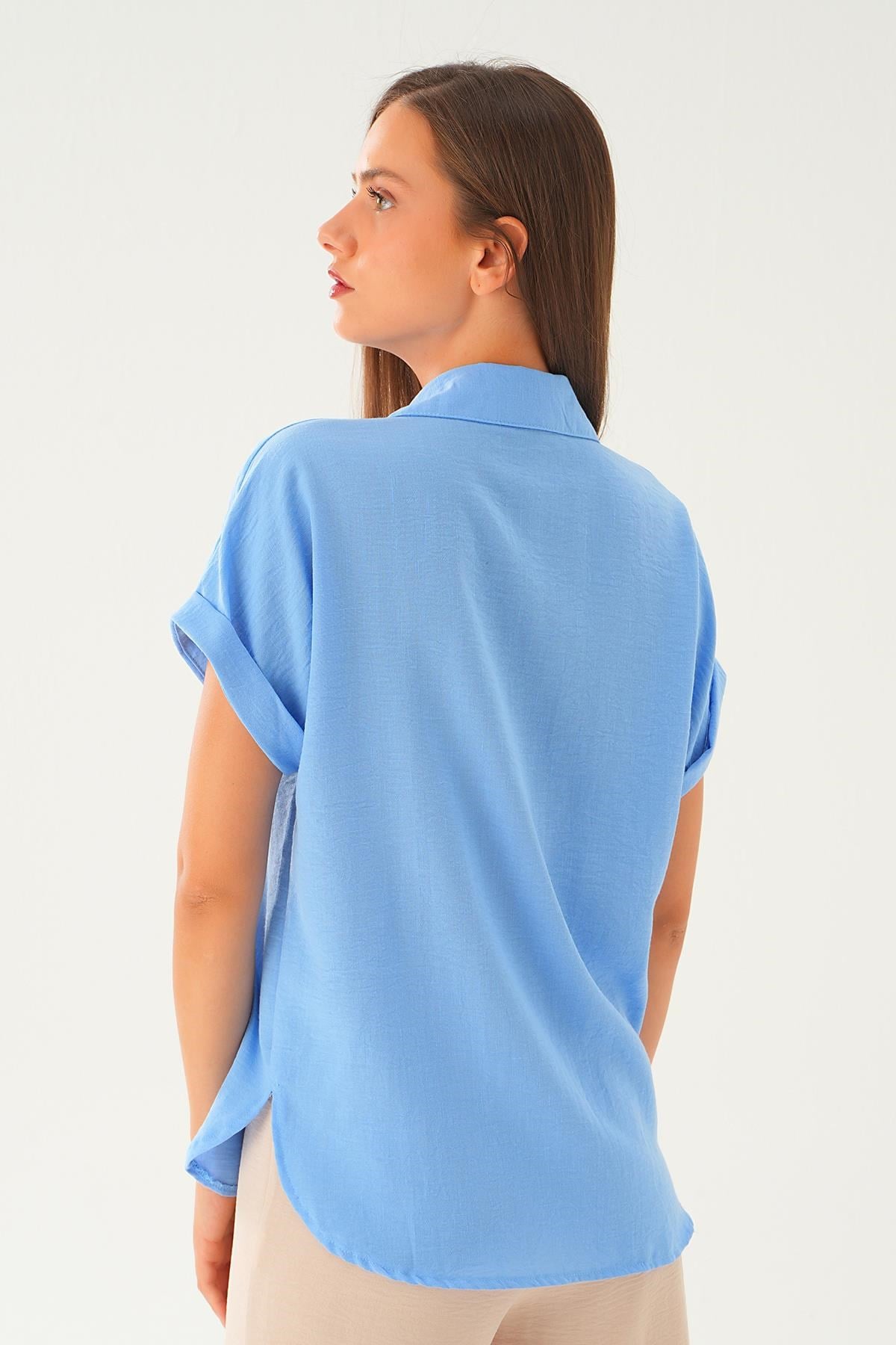 Bebe Mavi Cep Detay Bluz 108801-1