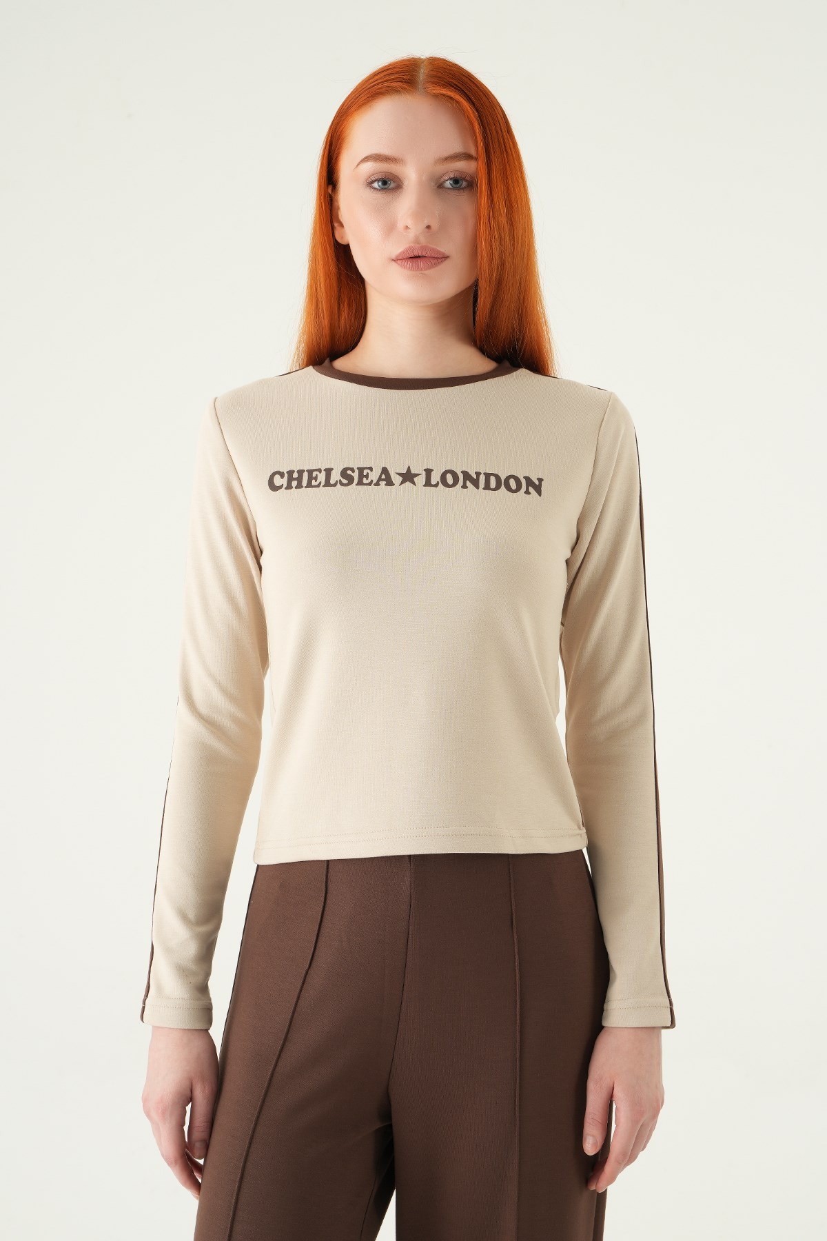 Bej Chelsea London Baskılı Badi 8341A