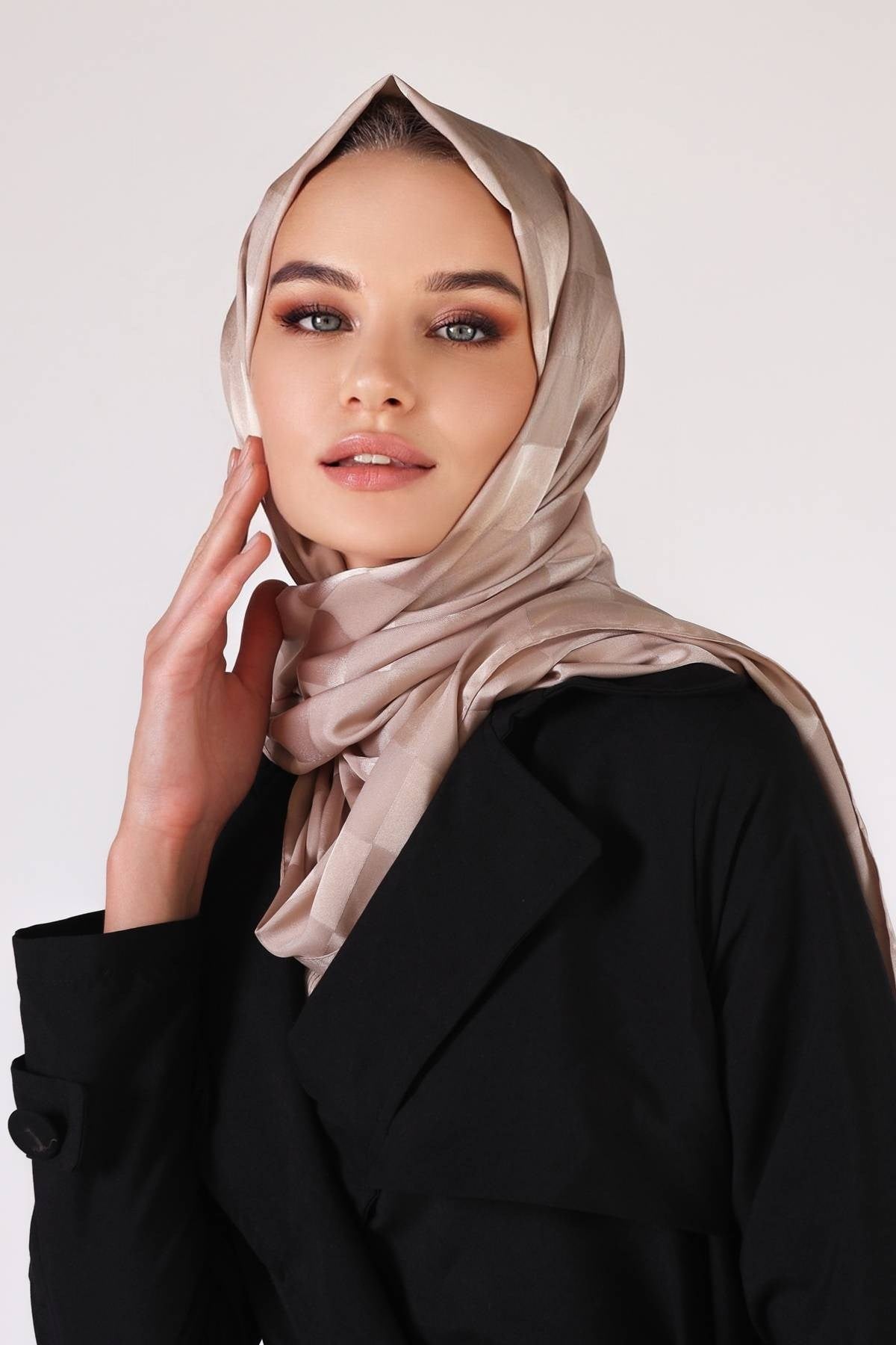 Bej Dama Desen Şal 5664