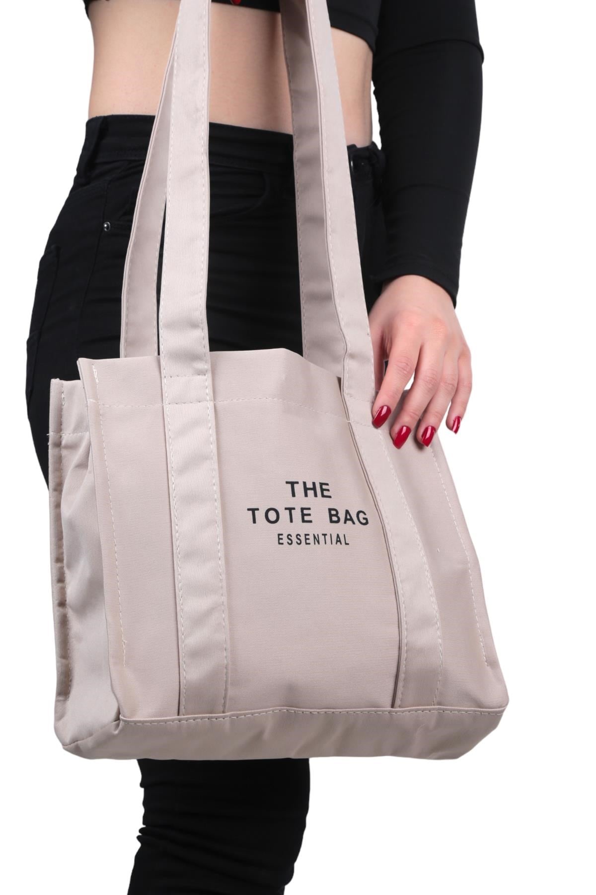 Bej Kumaş Tote Çanta 9219