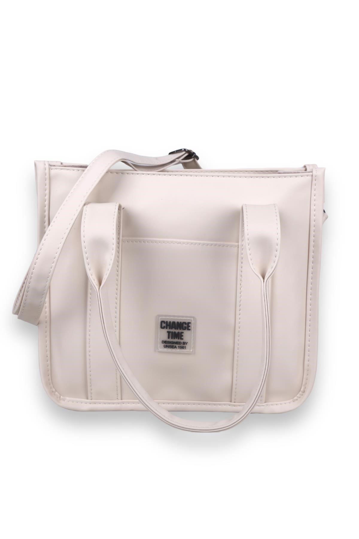 Bej Saten Tote Çanta 9253