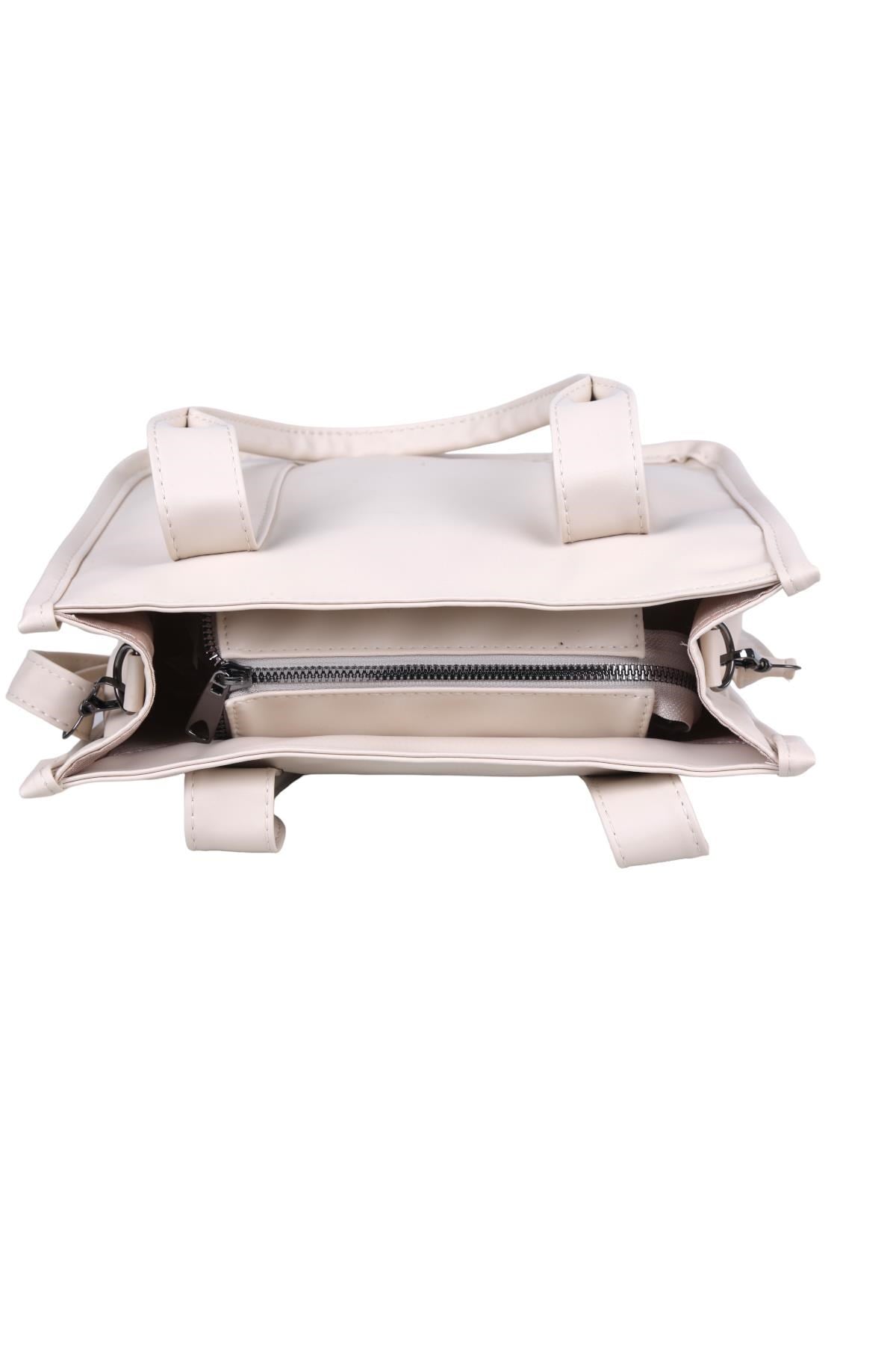 Bej Saten Tote Çanta 9253