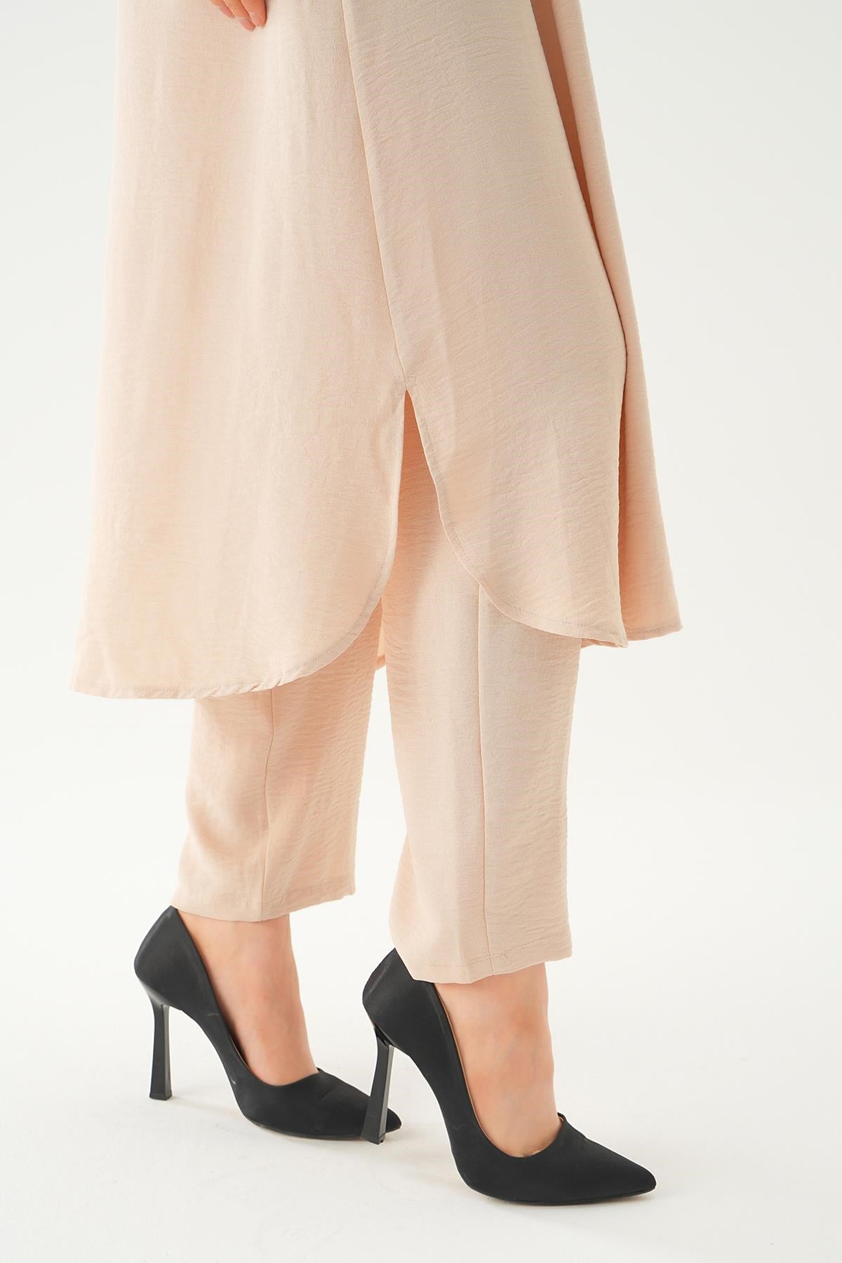 Bej Tunik Pantolon Takım 4016A