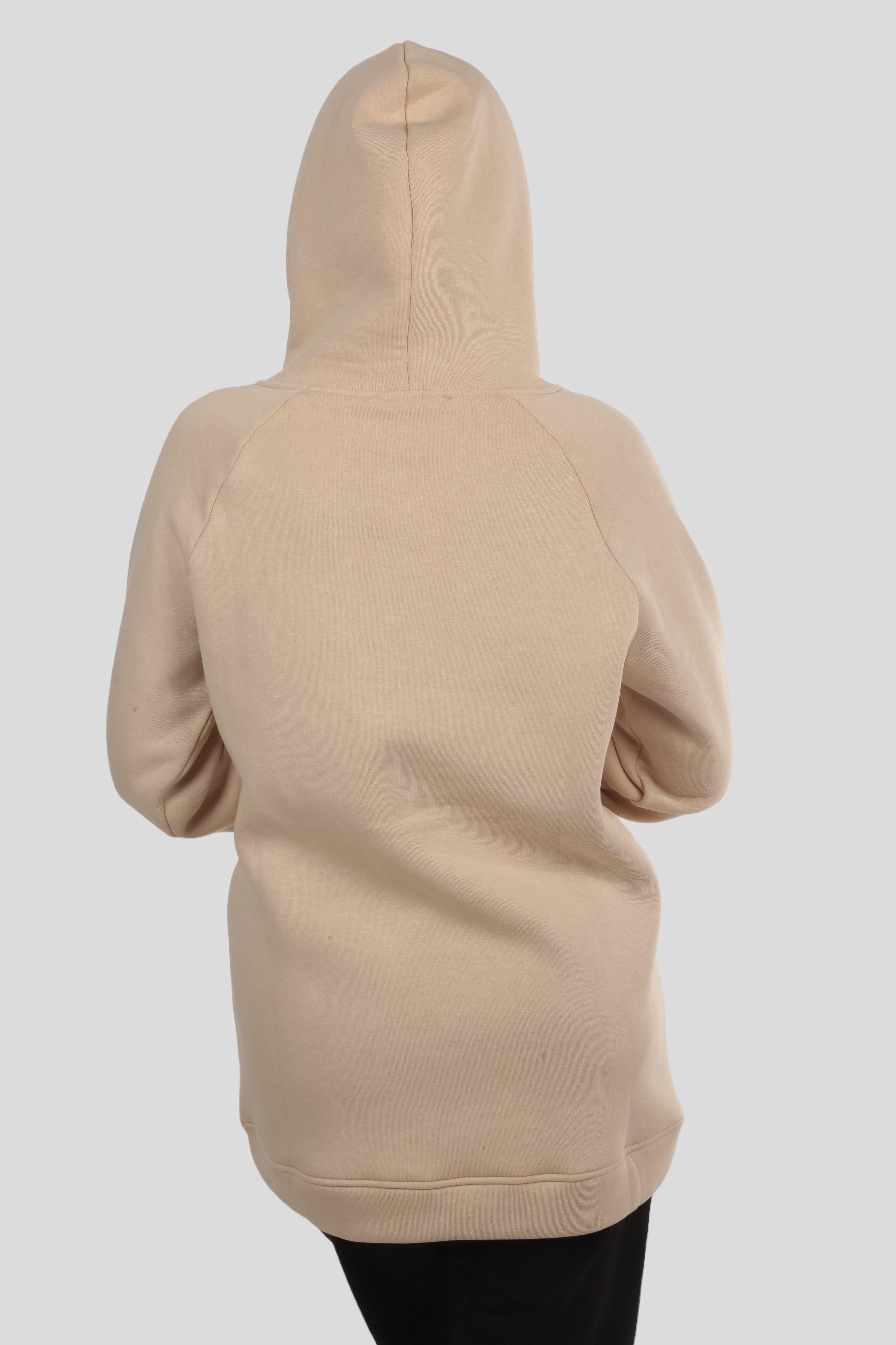 Bej Yaka Çıtçıtlı Kapüşonlu Sweat 9020M