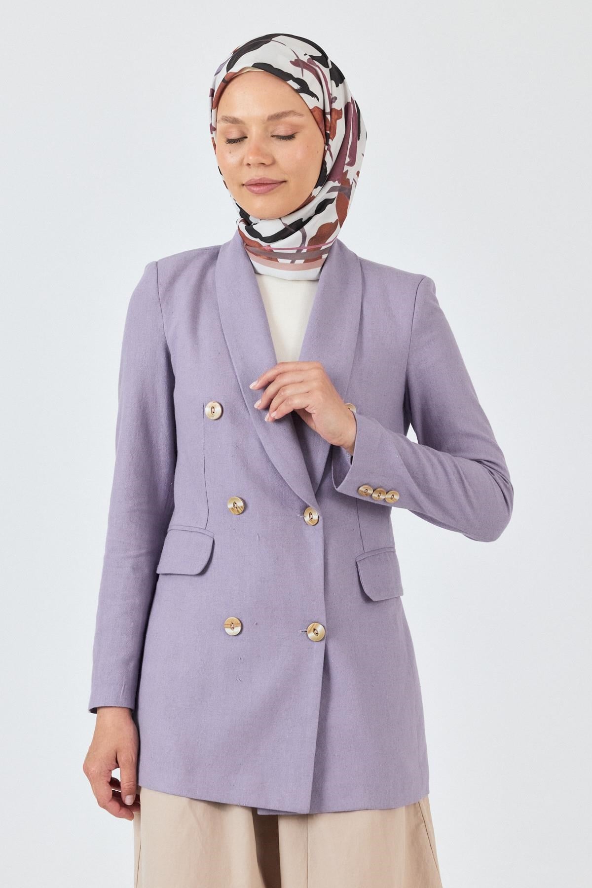 Bej Yaprak Desenli Eşarp 3004