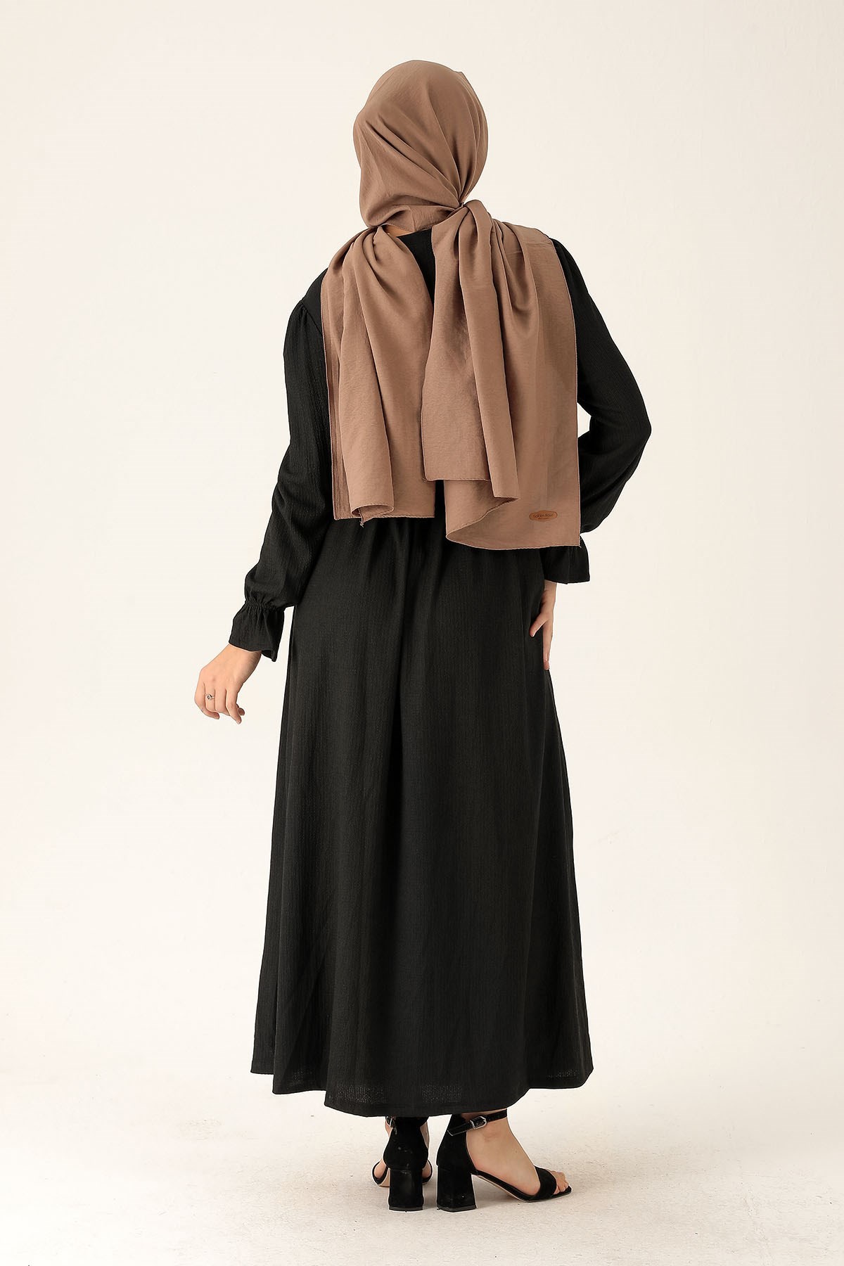 Bel Kuşaklı Elbise - 2613 Siyah