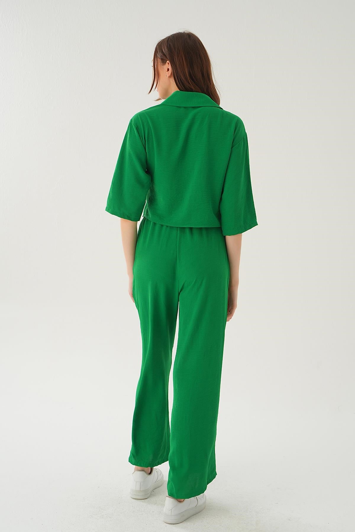 Benetton Yeşili Gömlek Detay Pantolon Takım 4161A