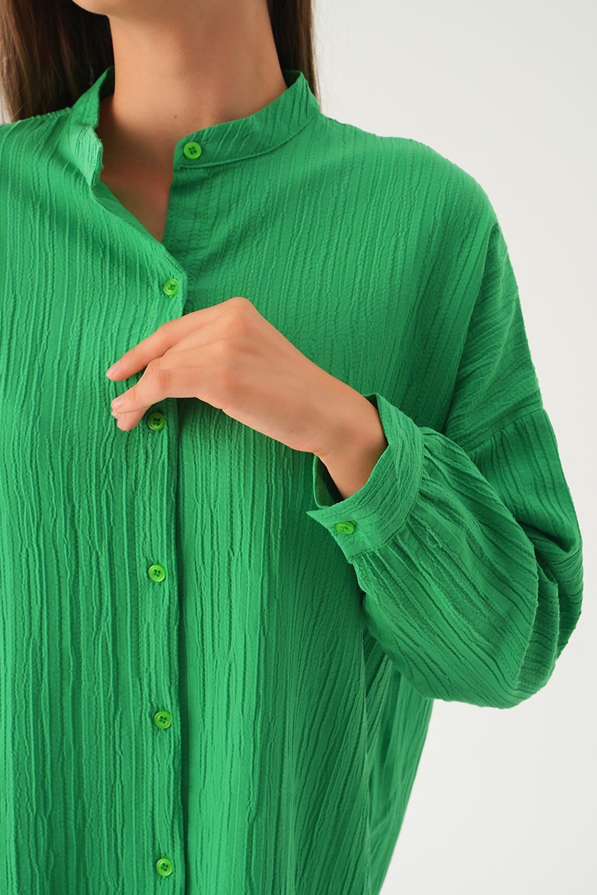 Benetton Yeşili Hakim Yaka Tunik 4172A