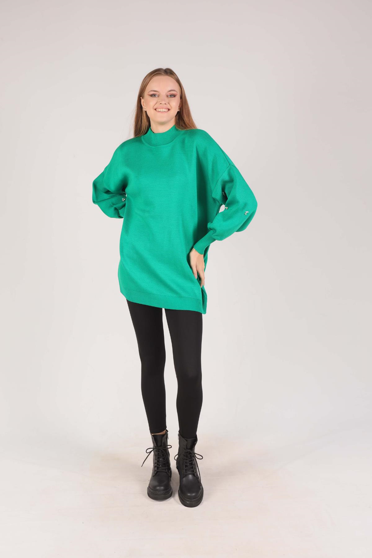 Benetton Yeşili İnci Detay Tunik 2209
